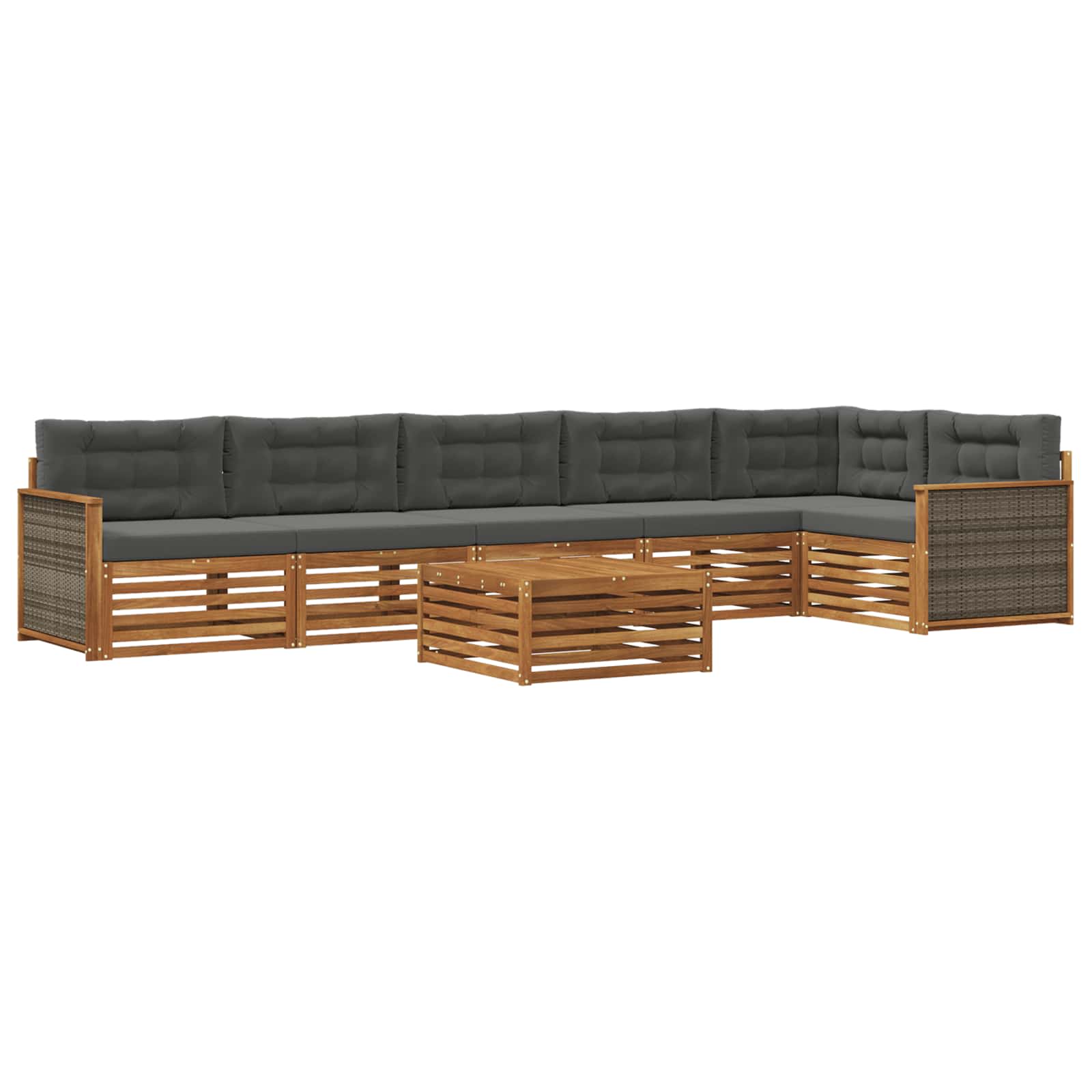 vidaXL Buiten bankenset 7 pcs Naturel Massief Acaciahout