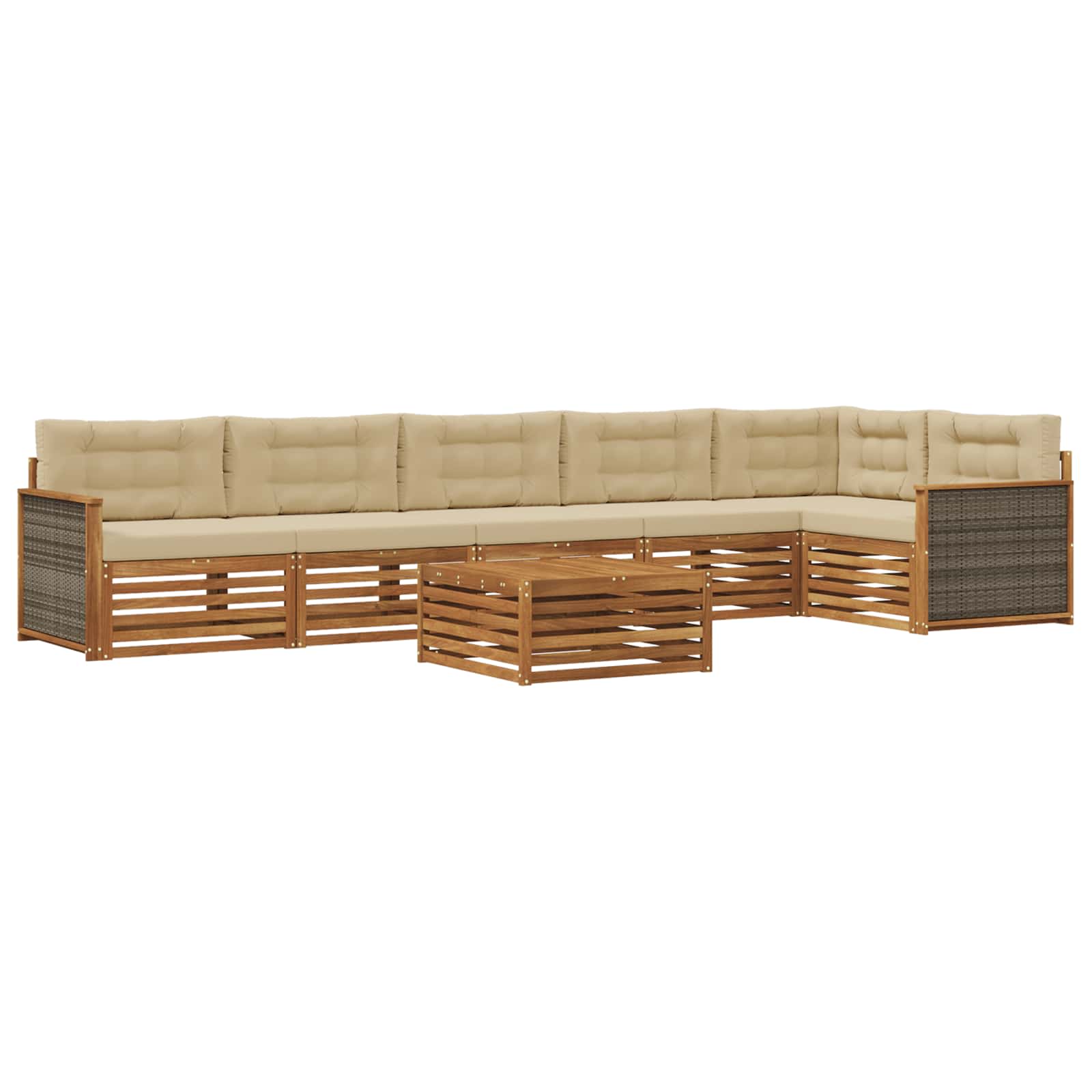 vidaXL Buiten bankenset 7 pcs Naturel Massief Acaciahout