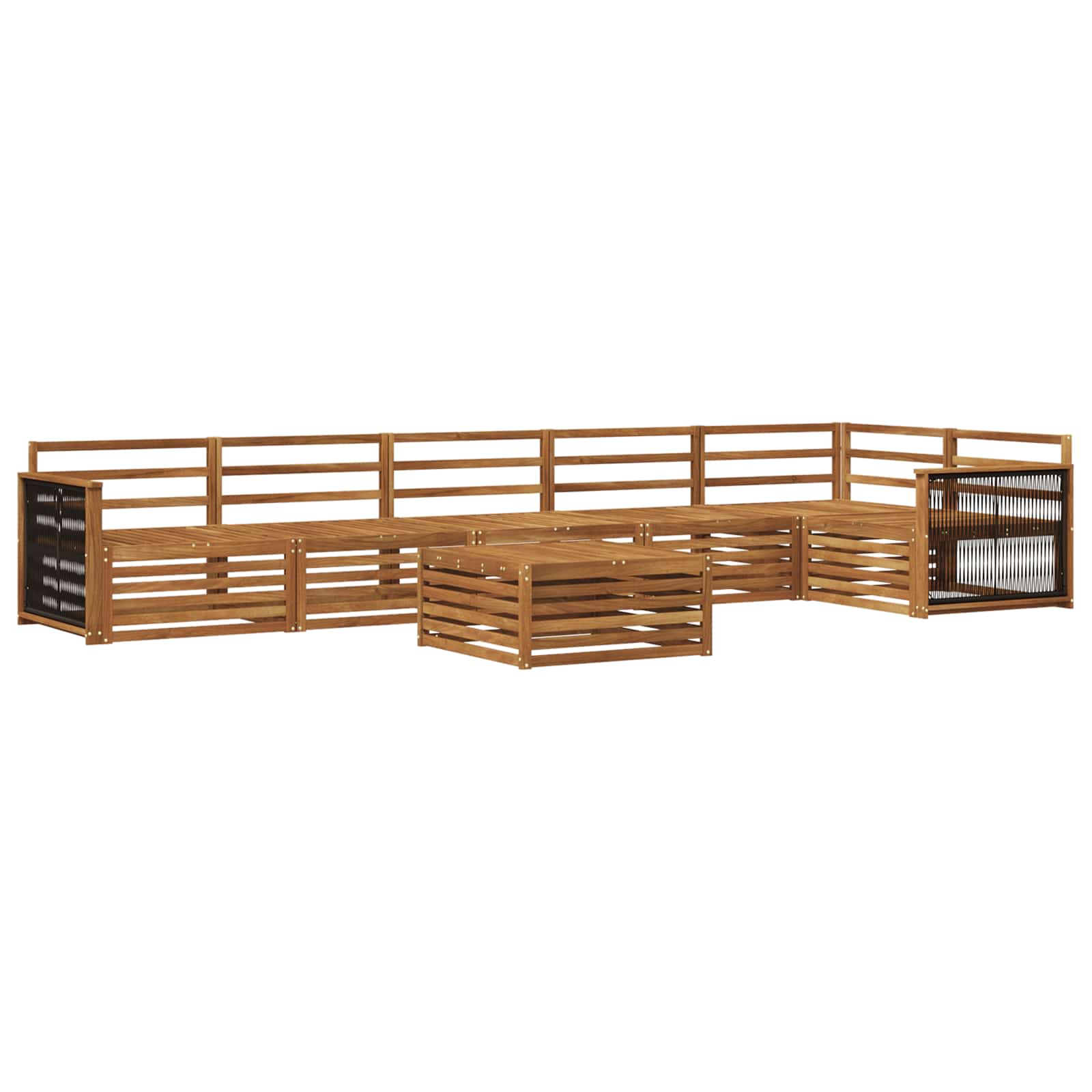 vidaXL Buiten bankenset 7 pcs Naturel Massief Acaciahout