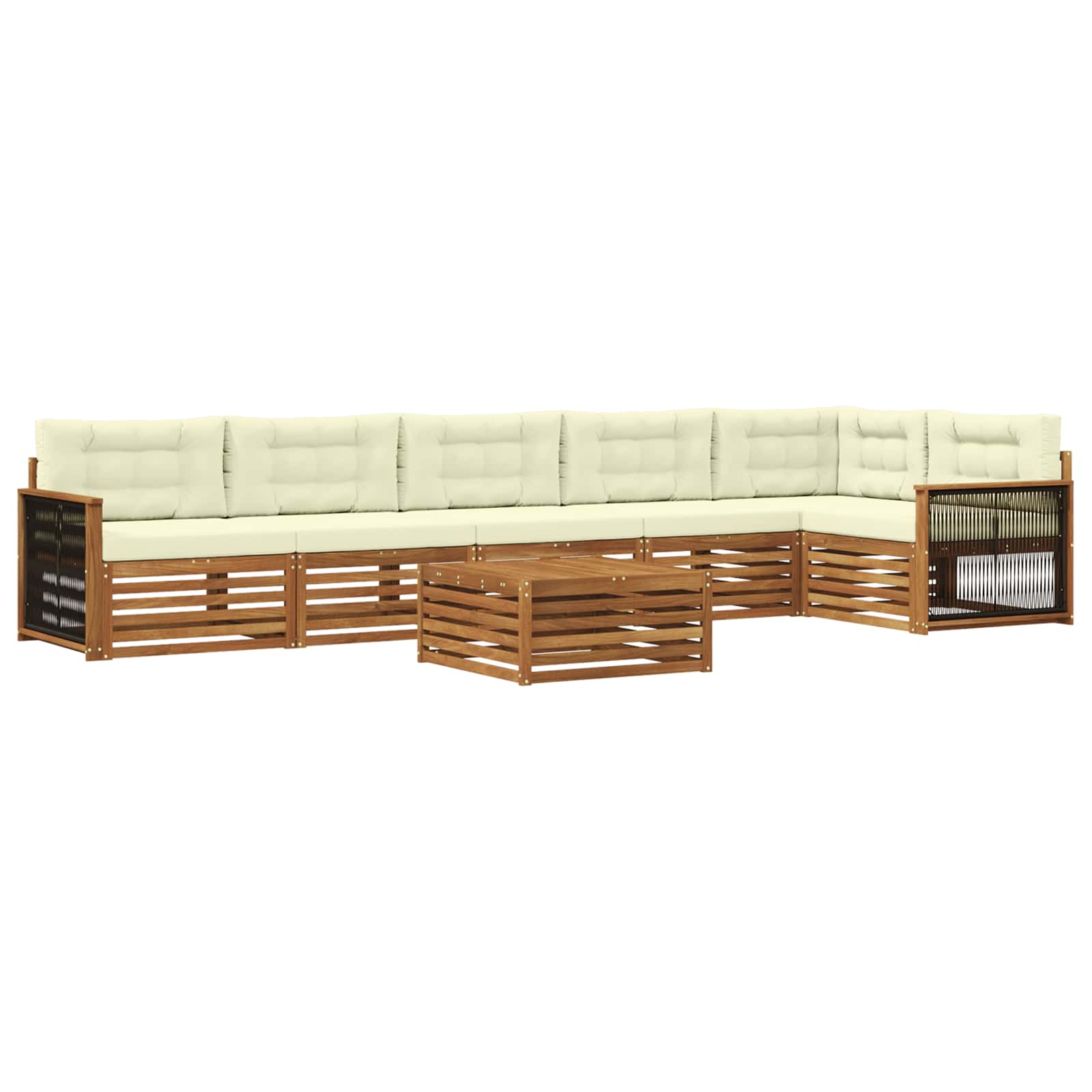 vidaXL Buiten bankenset 7 pcs Naturel Massief Acaciahout