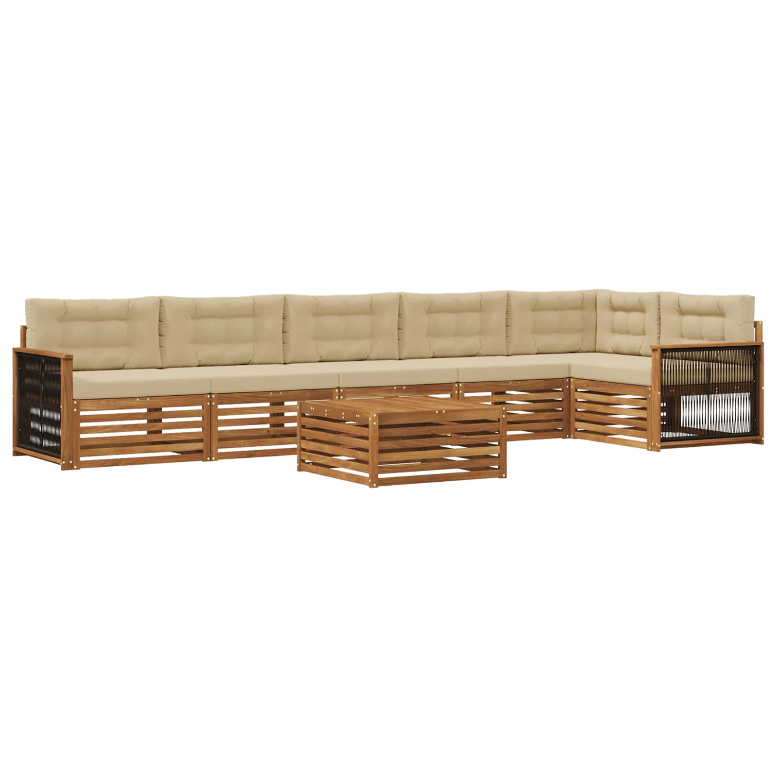 vidaXL Buiten bankenset 7 pcs Naturel Massief Acaciahout