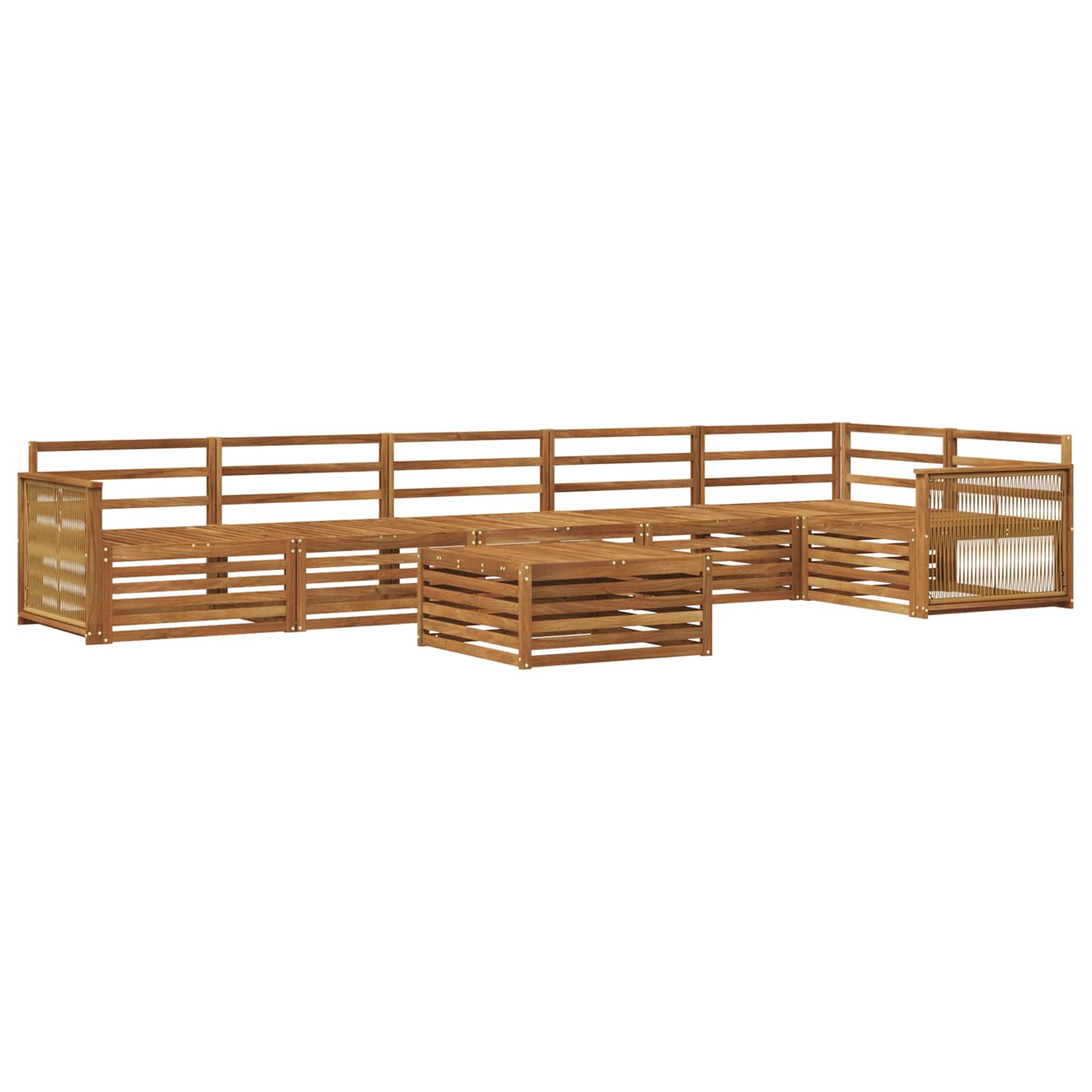vidaXL Buiten bankenset 7 pcs Naturel Massief Acaciahout
