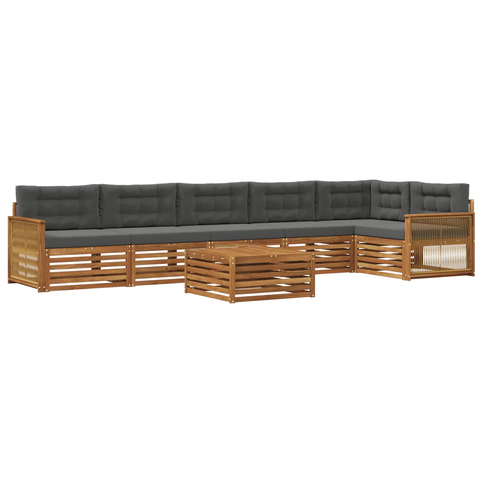 vidaXL Buiten bankenset 7 pcs Naturel Massief Acaciahout