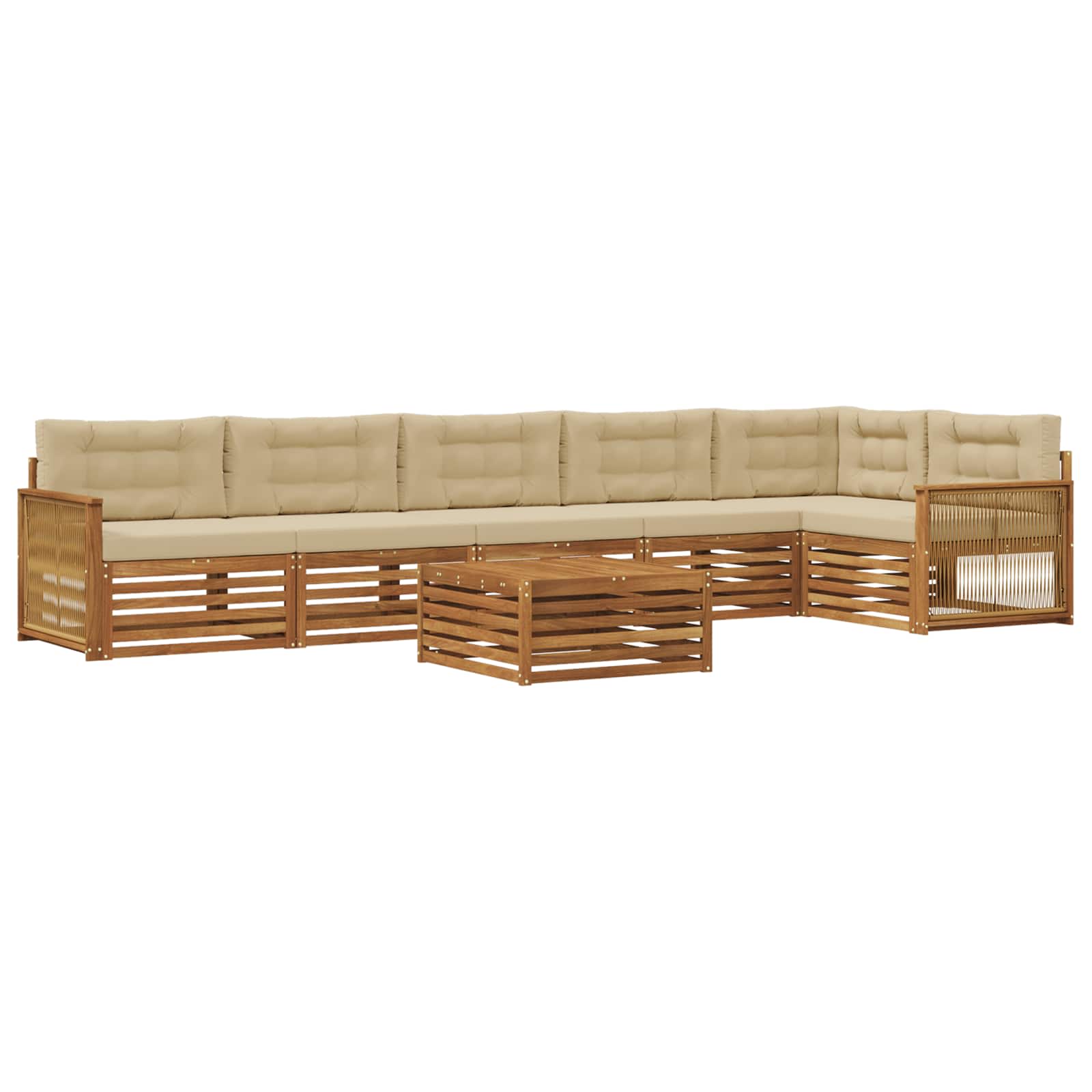 vidaXL Buiten bankenset 7 pcs Naturel Massief Acaciahout