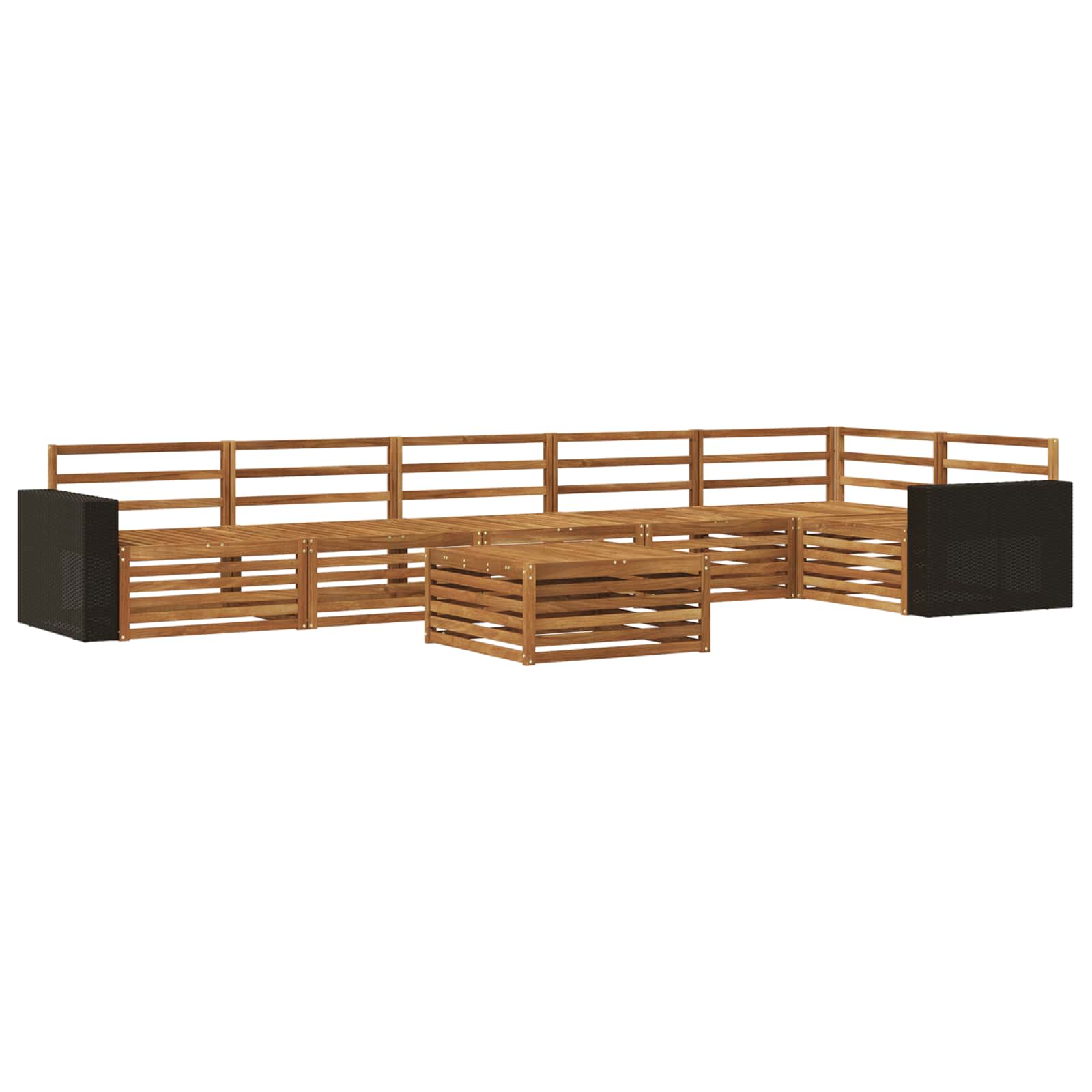 vidaXL Buiten bankenset 7 pcs Naturel Massief Acaciahout