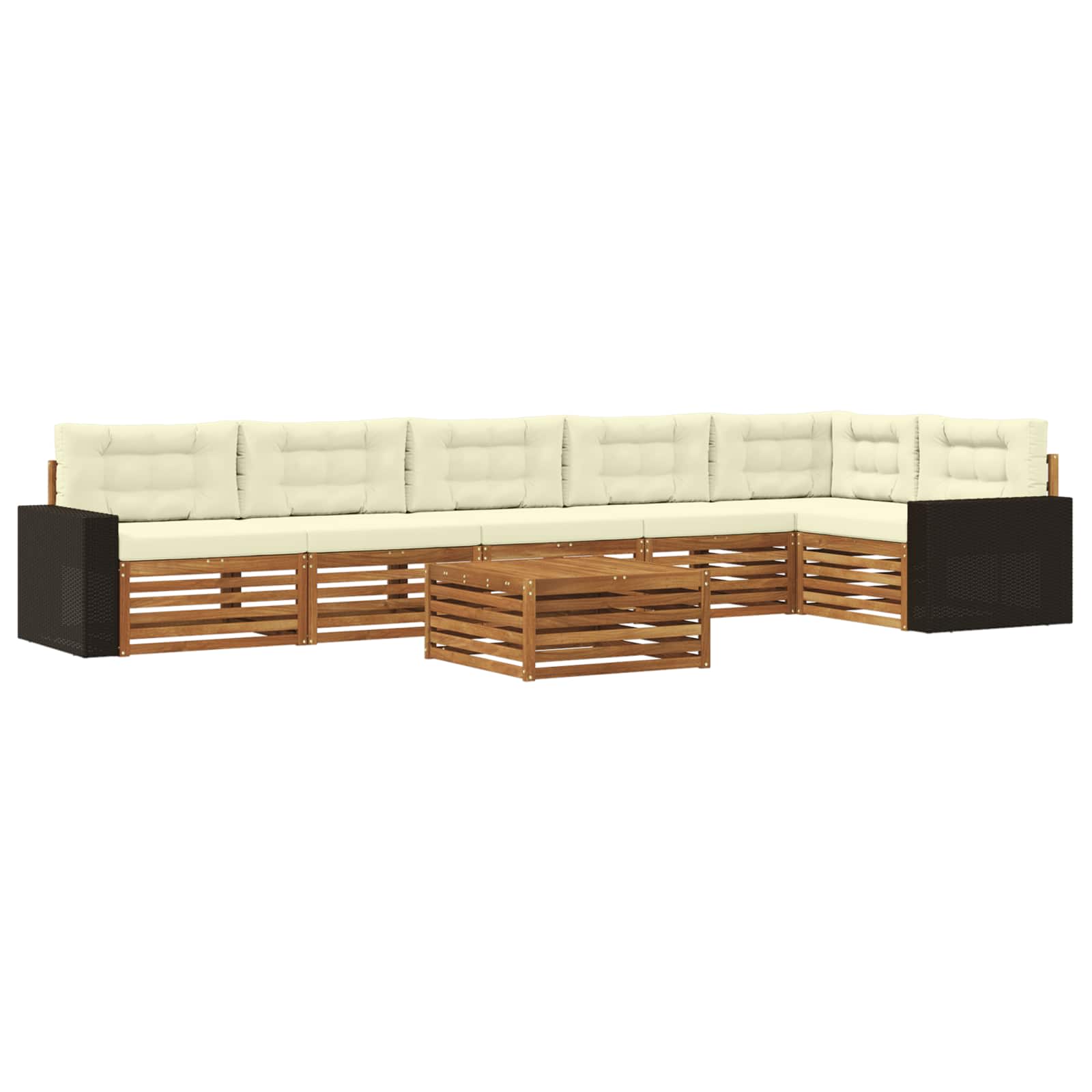 vidaXL Buiten bankenset 7 pcs Naturel Massief Acaciahout