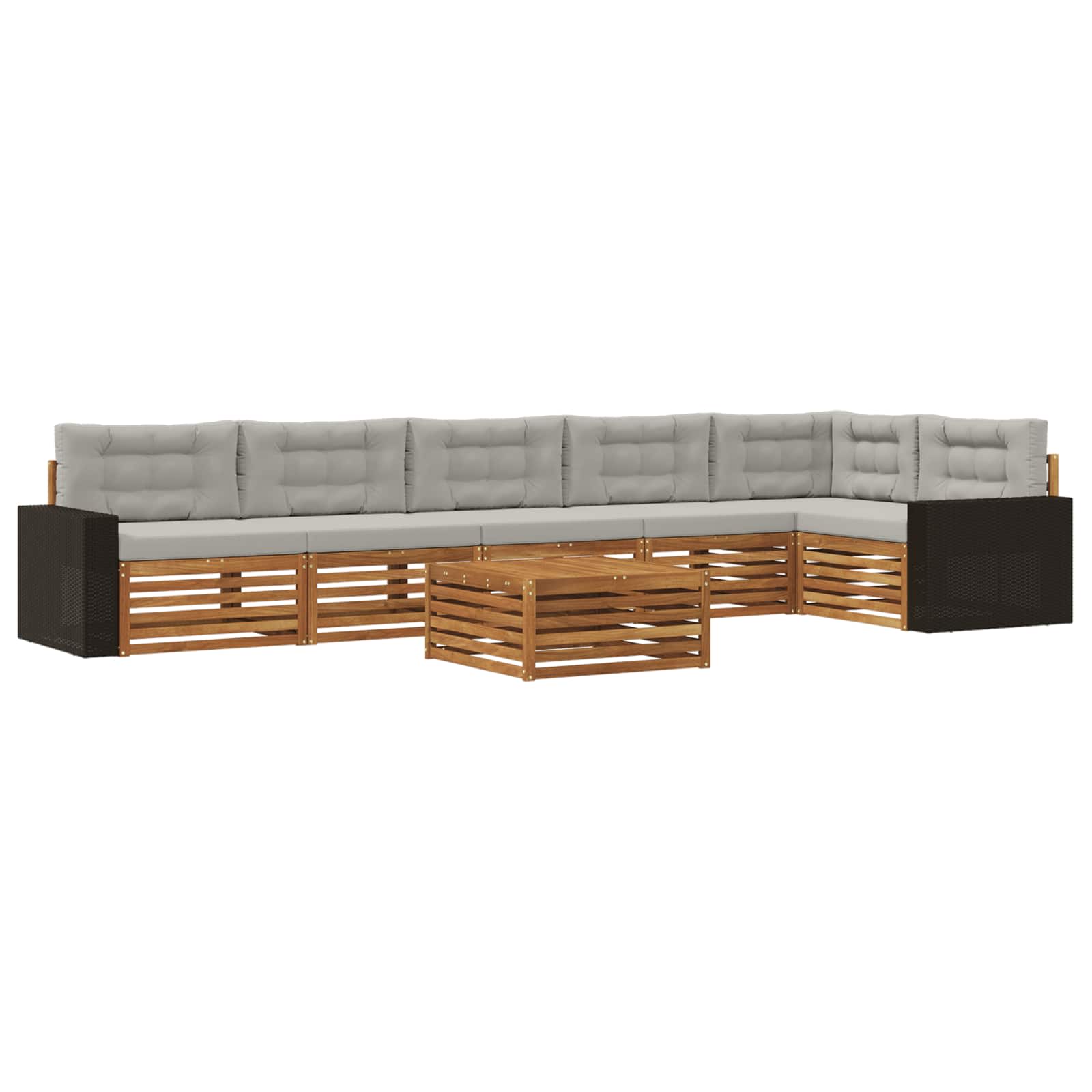 vidaXL Buiten bankenset 7 pcs Naturel Massief Acaciahout