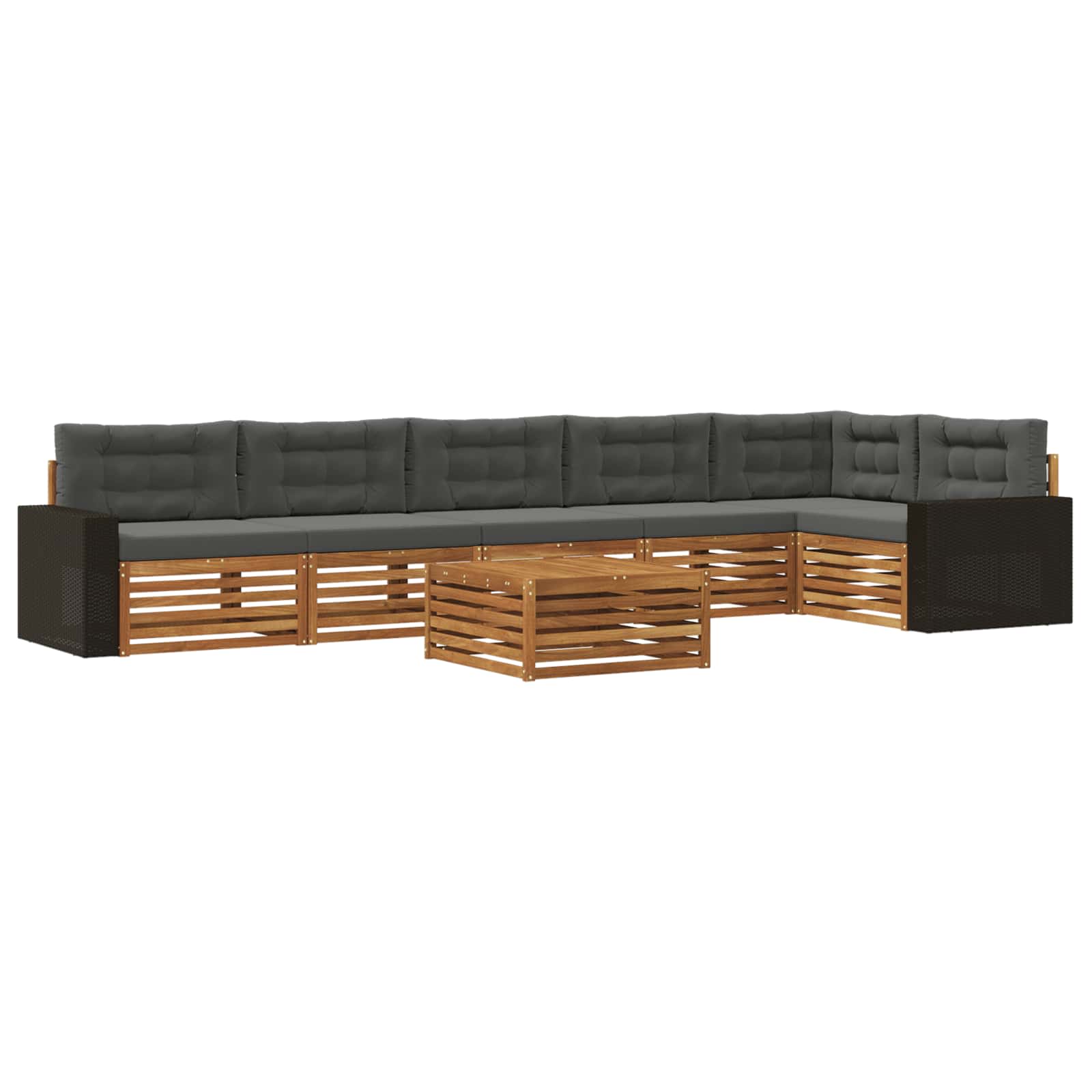 vidaXL Buiten bankenset 7 pcs Naturel Massief Acaciahout