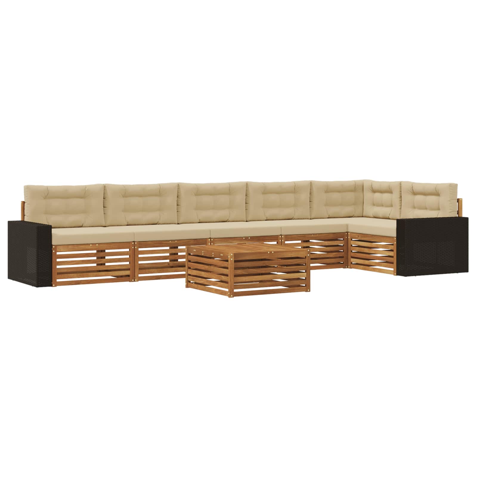vidaXL Buiten bankenset 7 pcs Naturel Massief Acaciahout