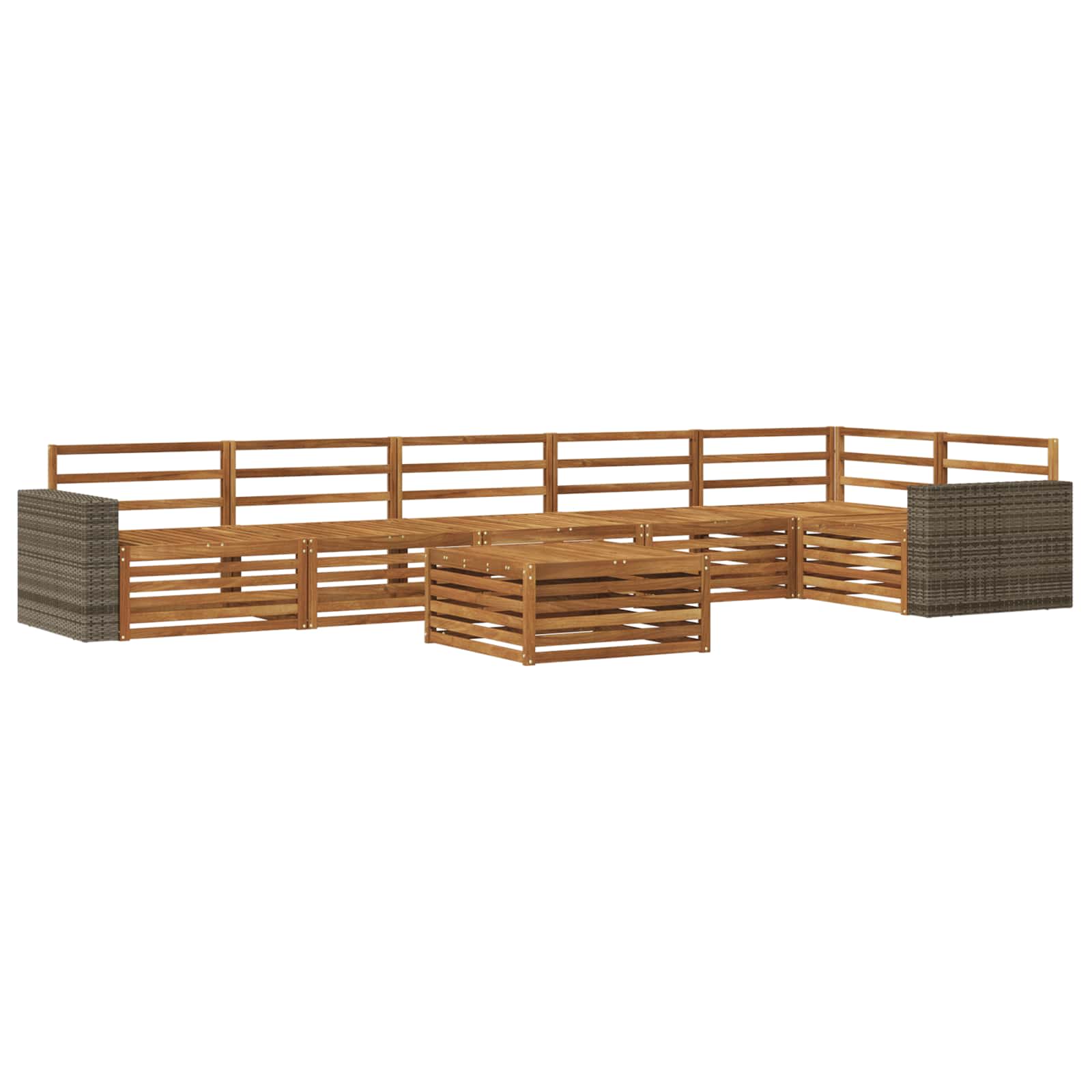 vidaXL Buiten bankenset 7 pcs Naturel Massief Acaciahout