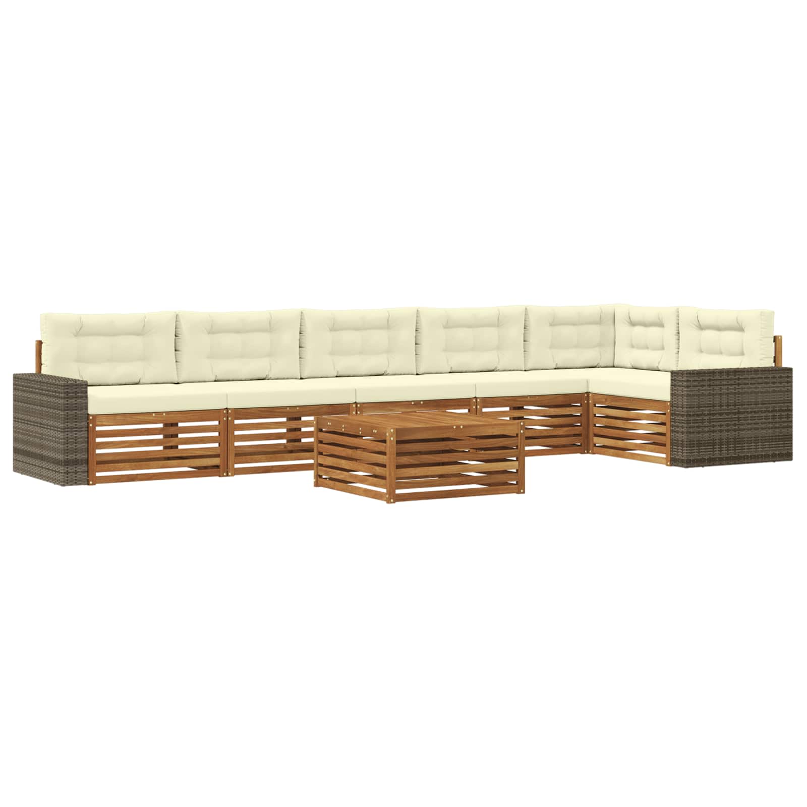 vidaXL Buiten bankenset 7 pcs Naturel Massief Acaciahout