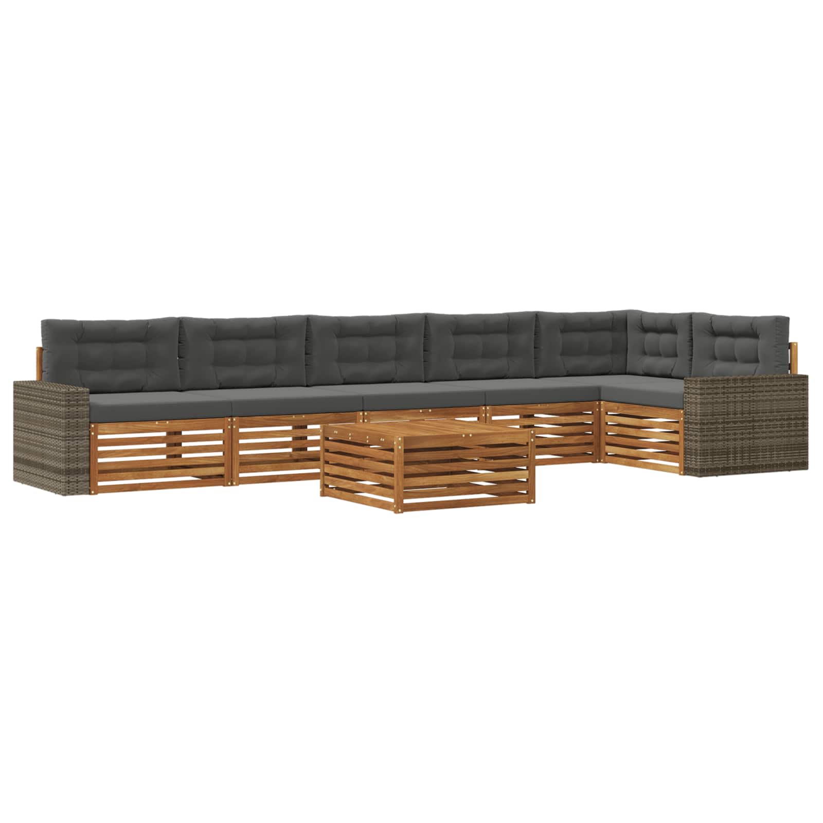 vidaXL Buiten bankenset 7 pcs Naturel Massief Acaciahout
