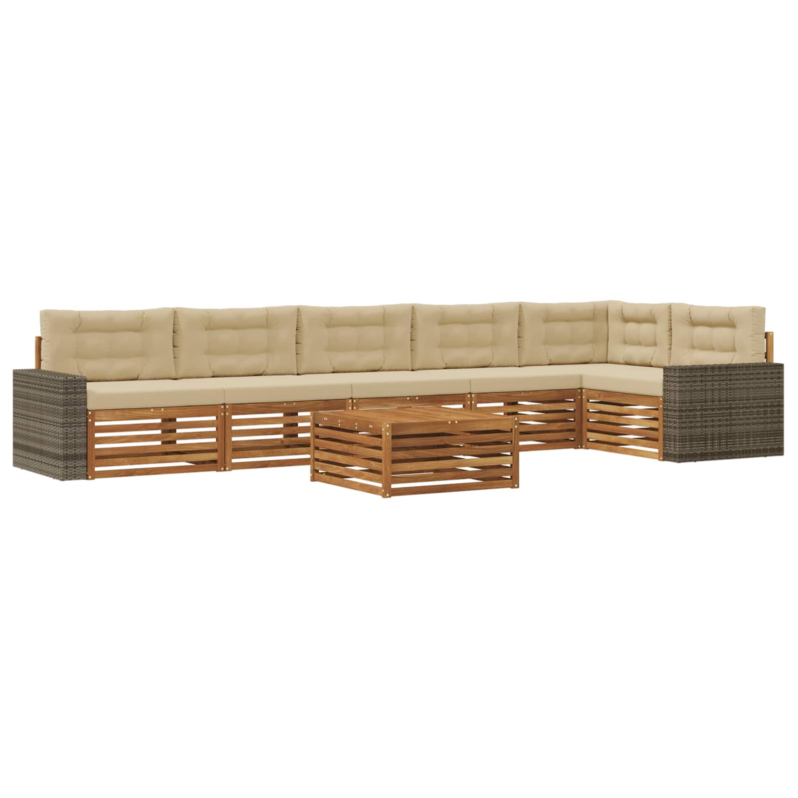 vidaXL Buiten bankenset 7 pcs Naturel Massief Acaciahout