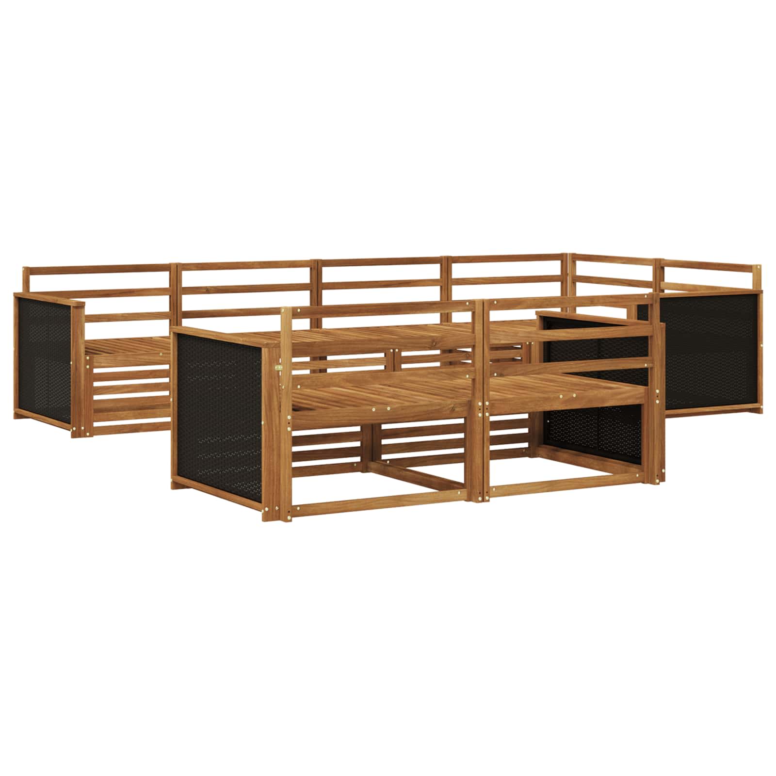 vidaXL Buiten bankenset 7 pcs Naturel