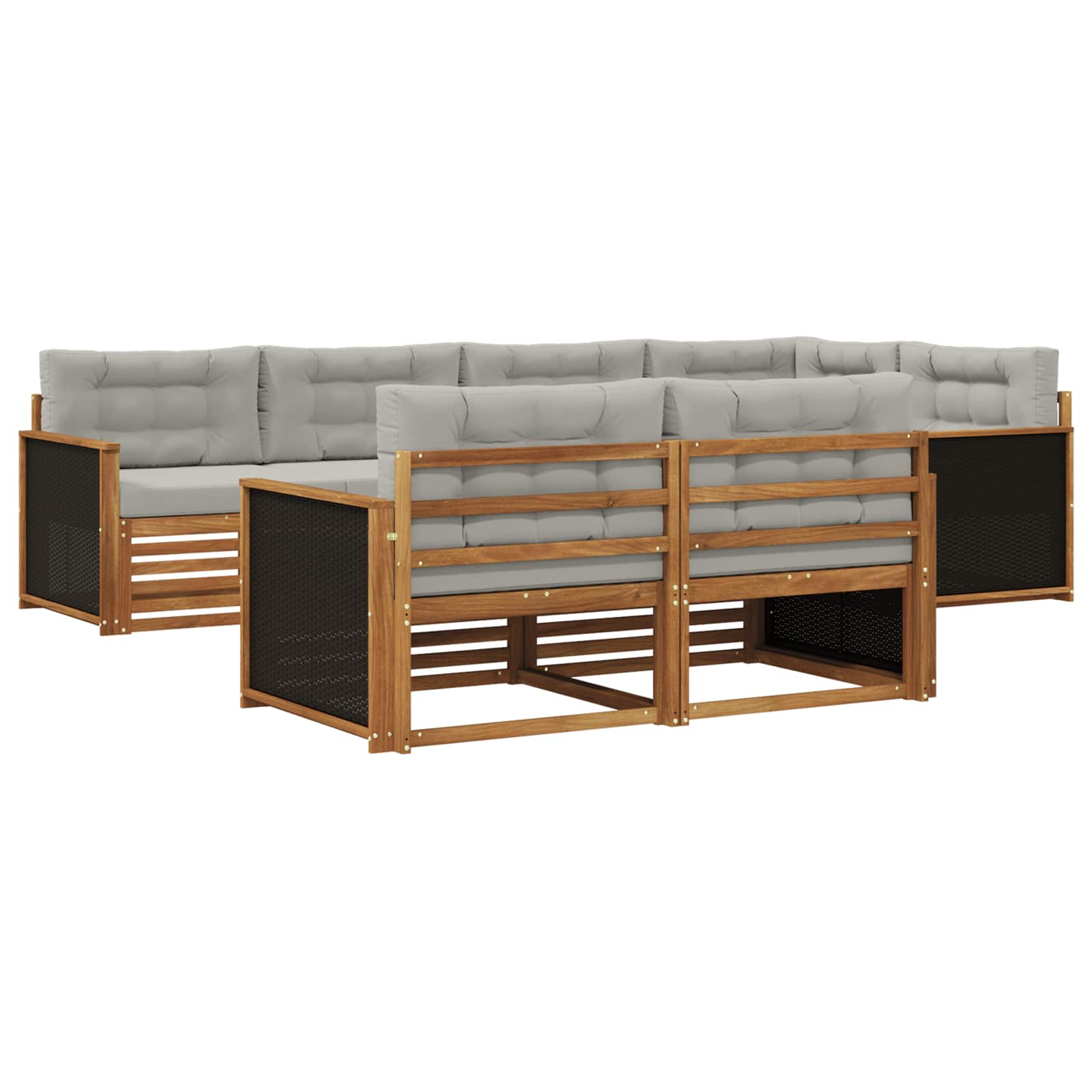vidaXL Buiten bankenset 7 pcs Naturel