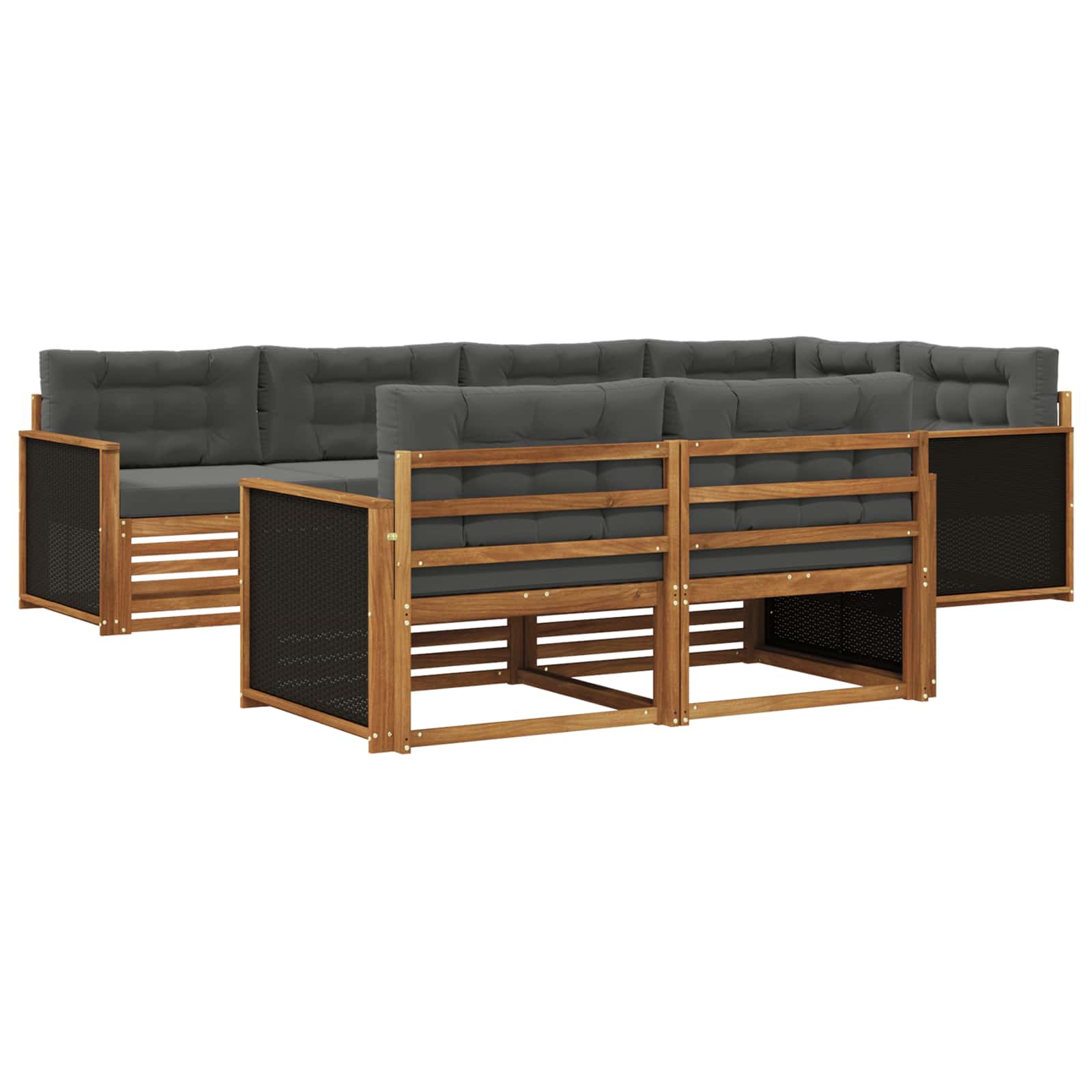 vidaXL Buiten bankenset 7 pcs Naturel
