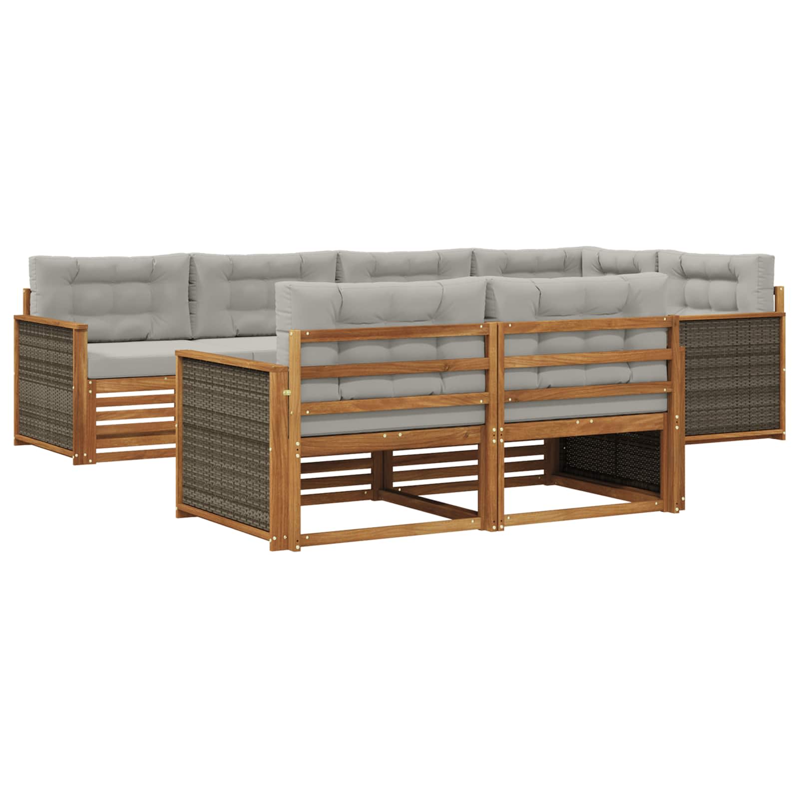 vidaXL Buiten bankenset 7 pcs Naturel