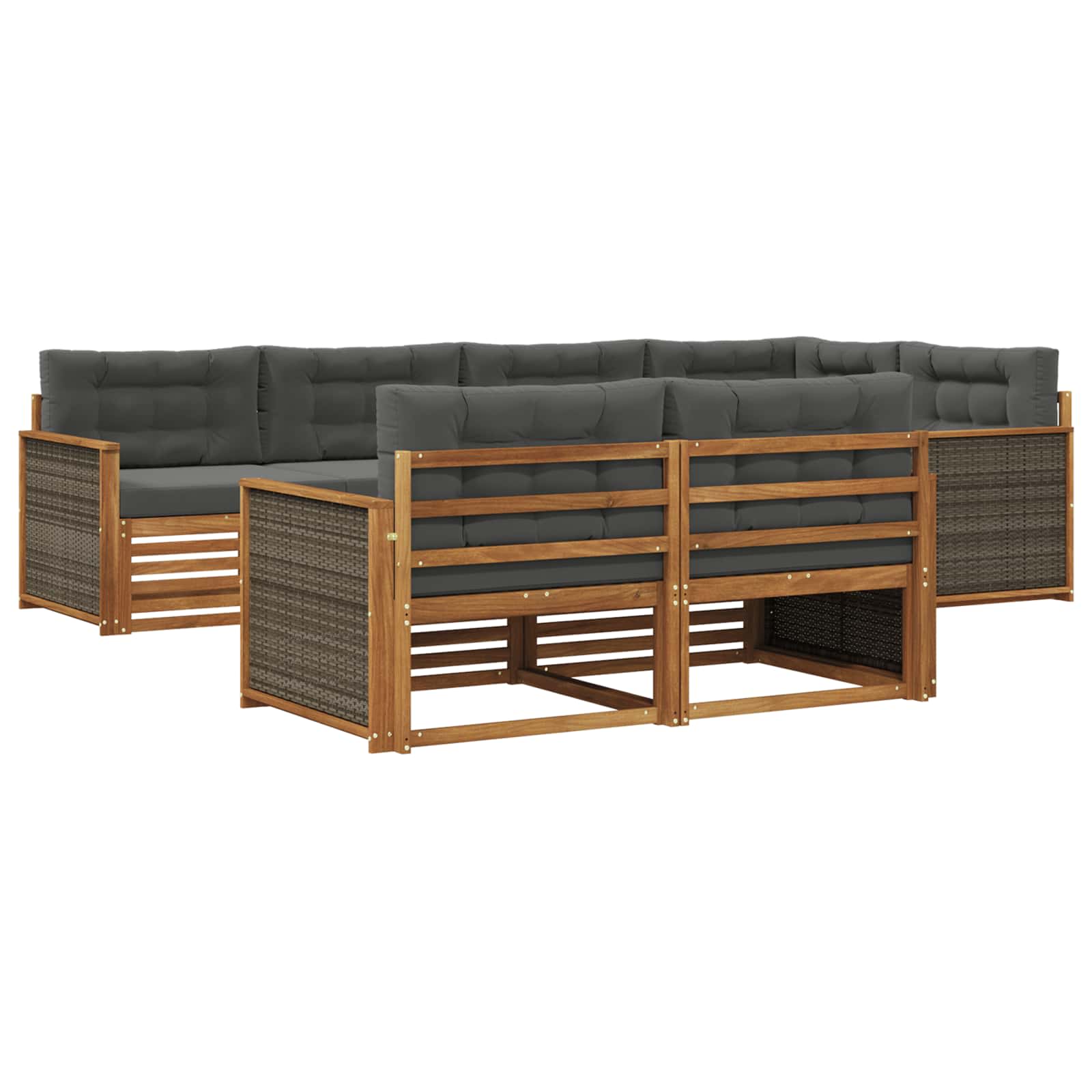 vidaXL Buiten bankenset 7 pcs Naturel