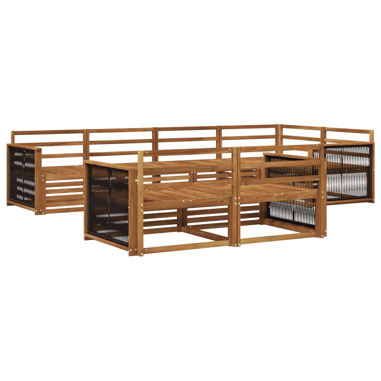 vidaXL Buiten bankenset 7 pcs Naturel