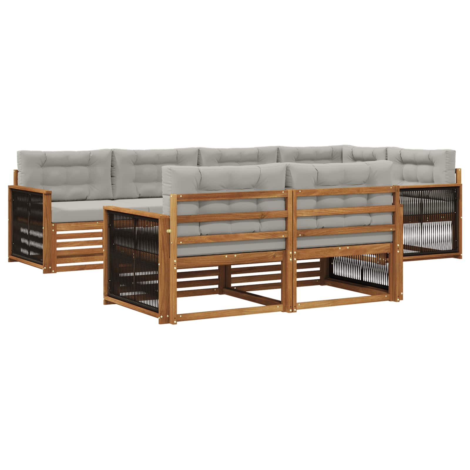 vidaXL Buiten bankenset 7 pcs Naturel