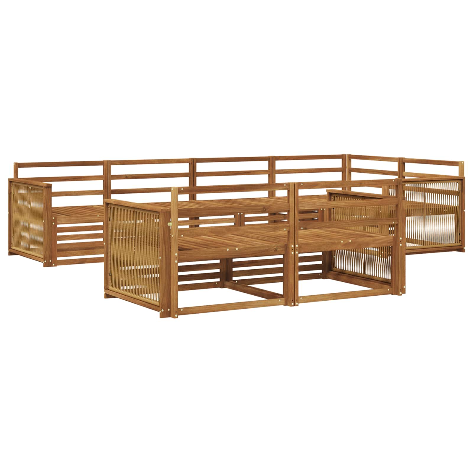 vidaXL Buiten bankenset 7 pcs Naturel