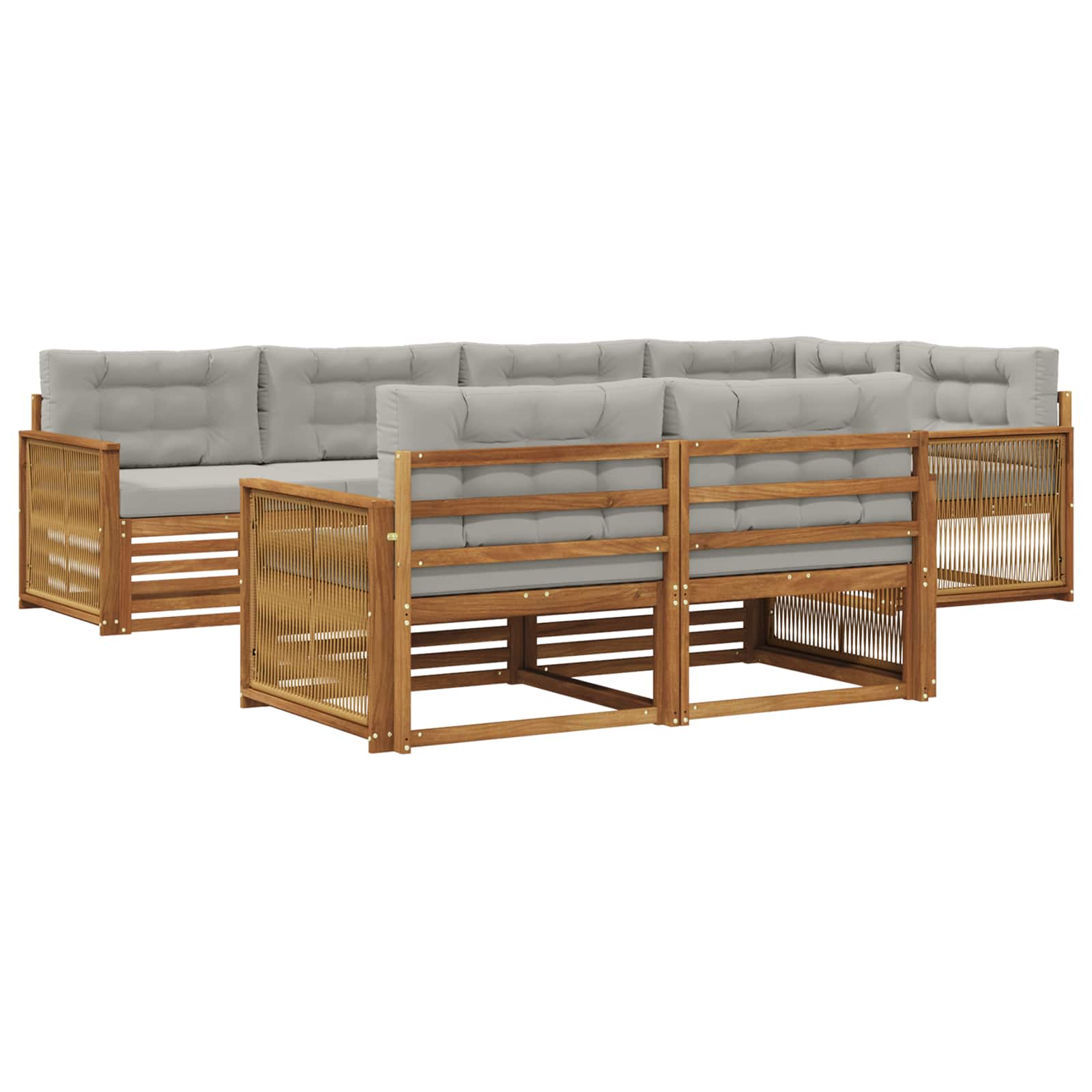 vidaXL Buiten bankenset 7 pcs Naturel