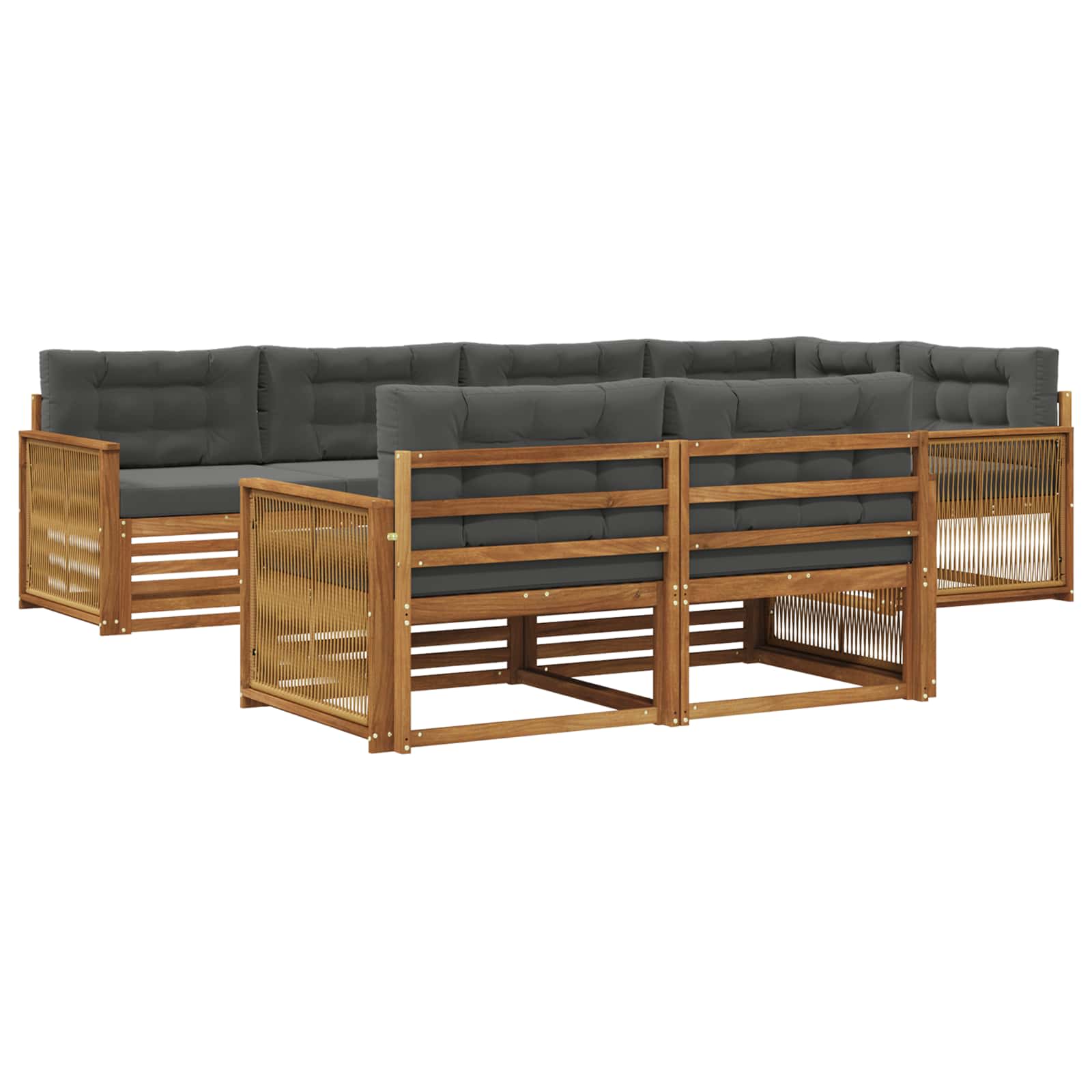 vidaXL Buiten bankenset 7 pcs Naturel