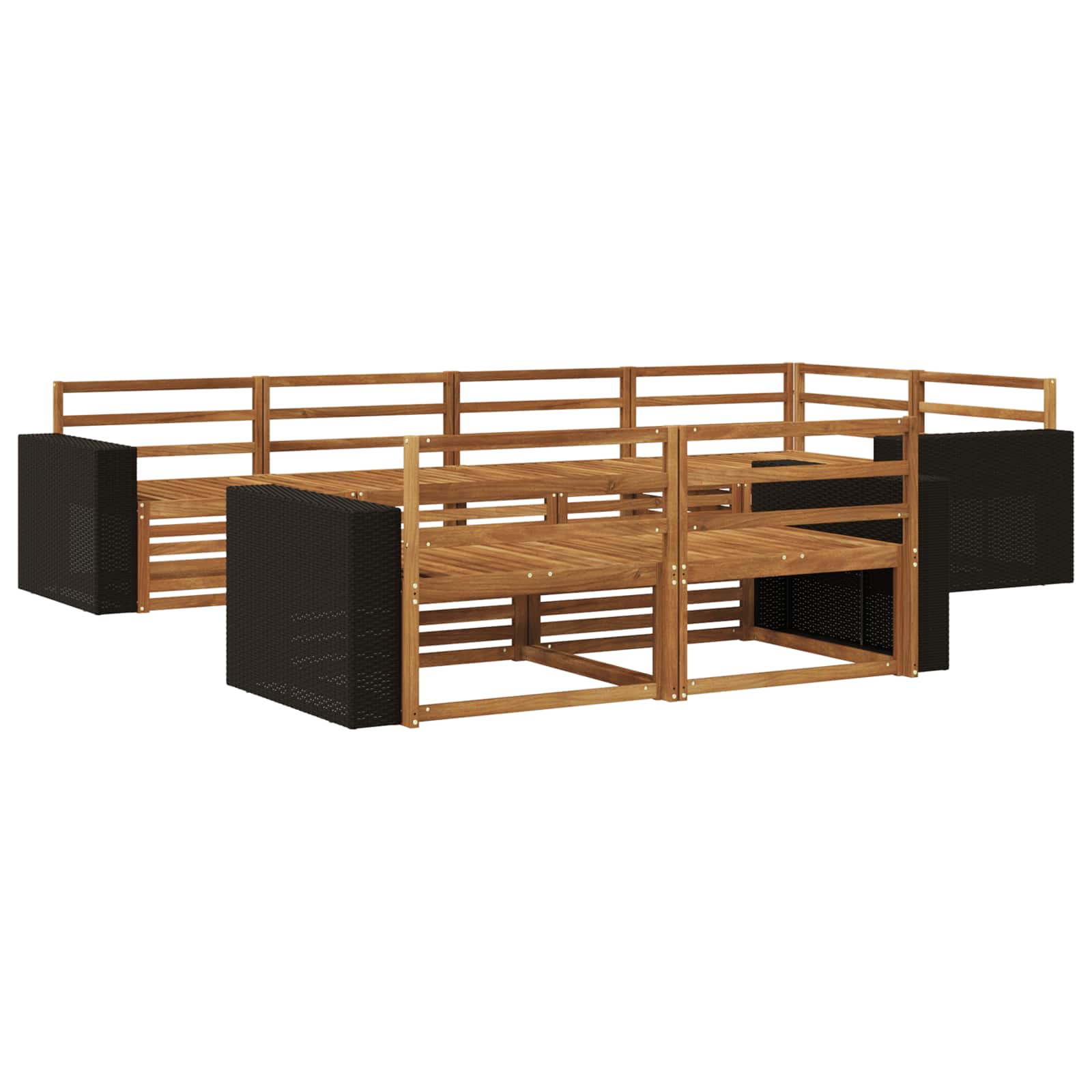 vidaXL Buiten bankenset 7 pcs Naturel
