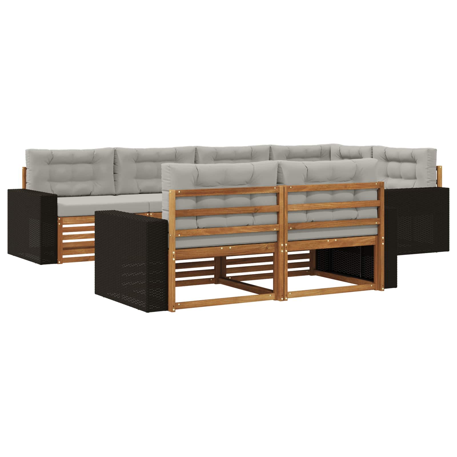 vidaXL Buiten bankenset 7 pcs Naturel
