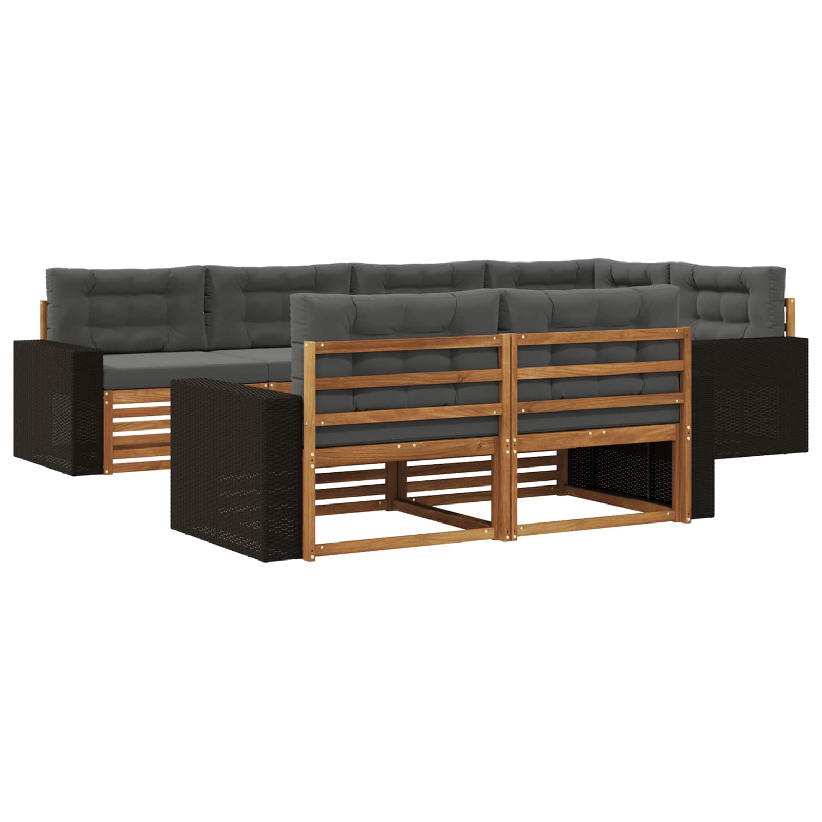 vidaXL Buiten bankenset 7 pcs Naturel