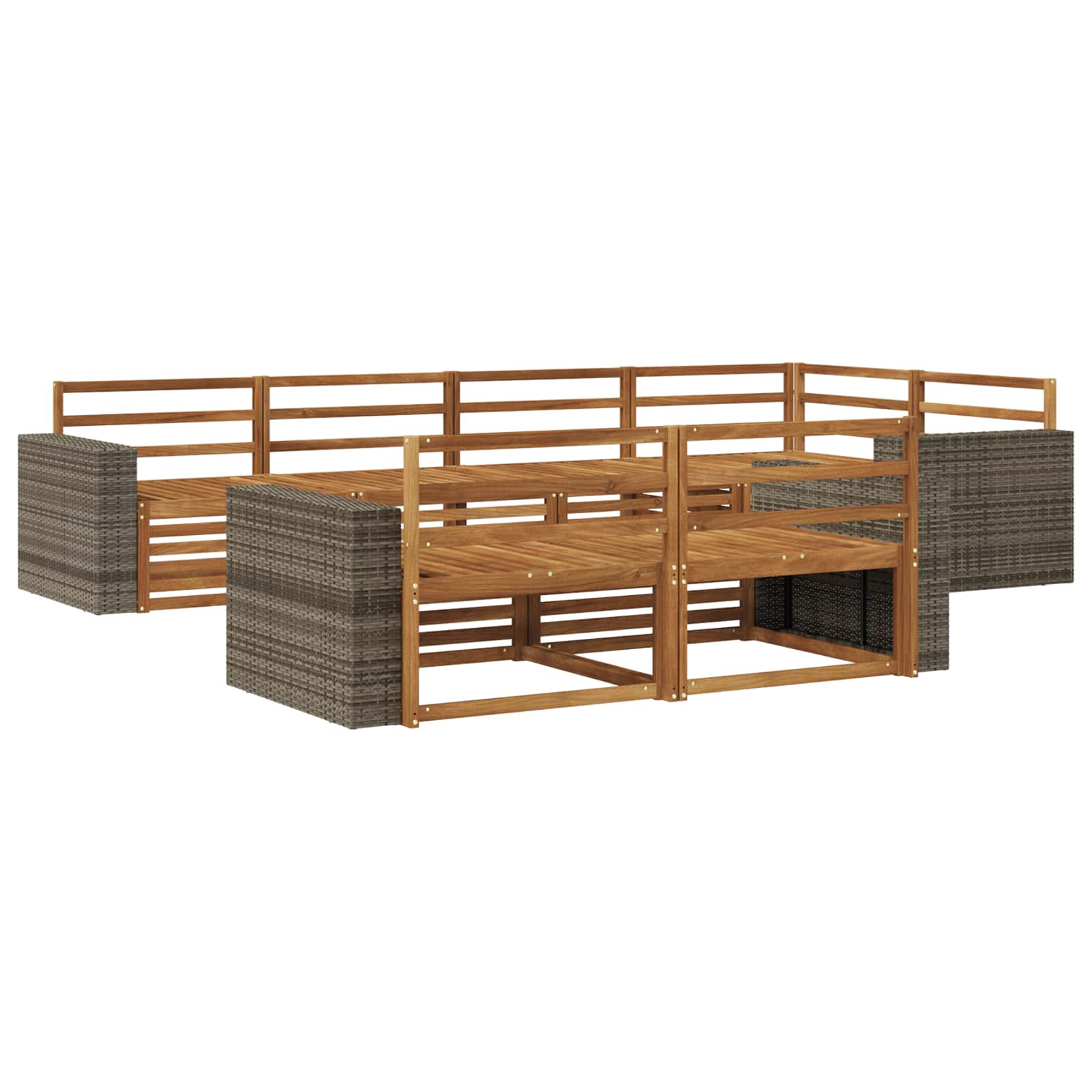 vidaXL Buiten bankenset 7 pcs Naturel