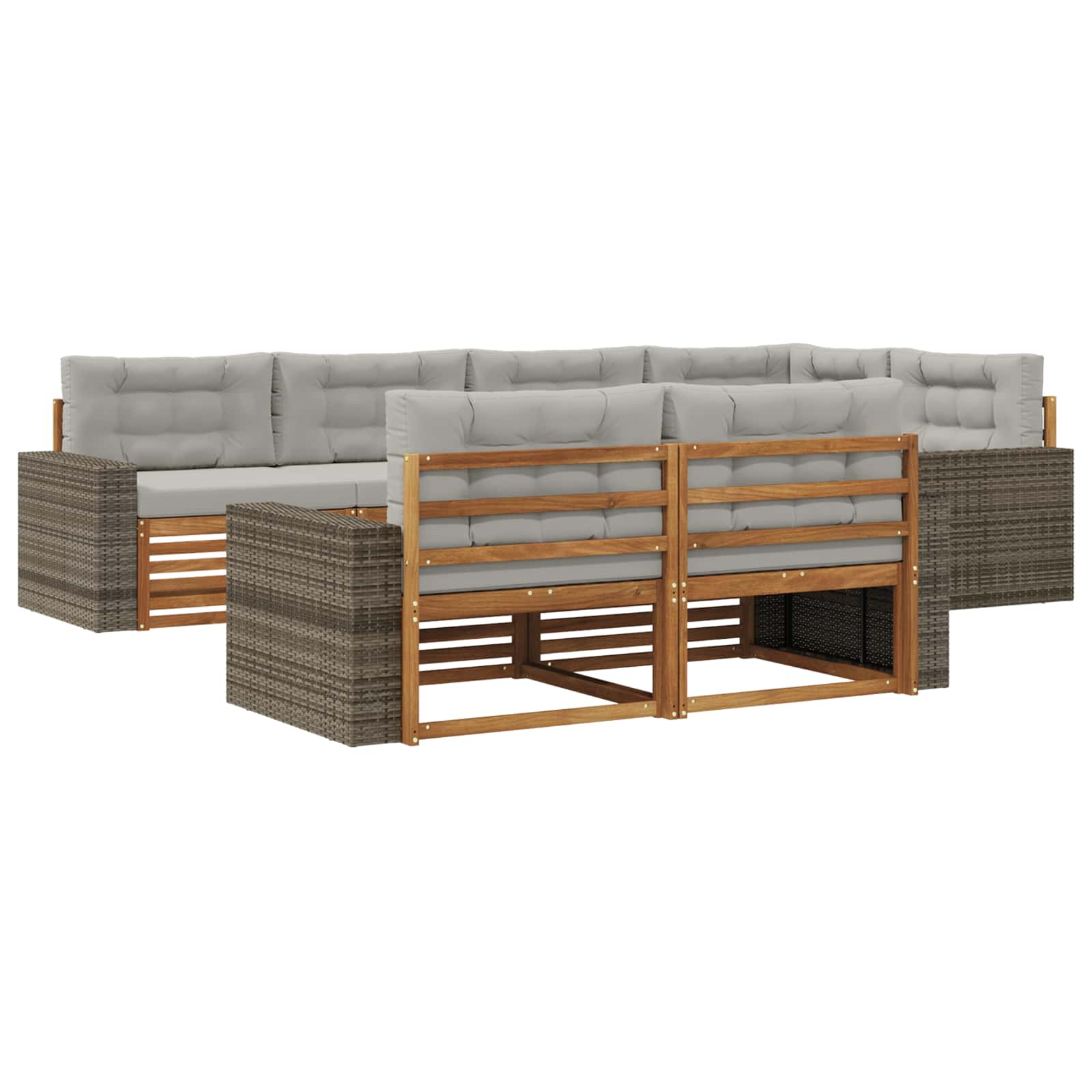 vidaXL Buiten bankenset 7 pcs Naturel