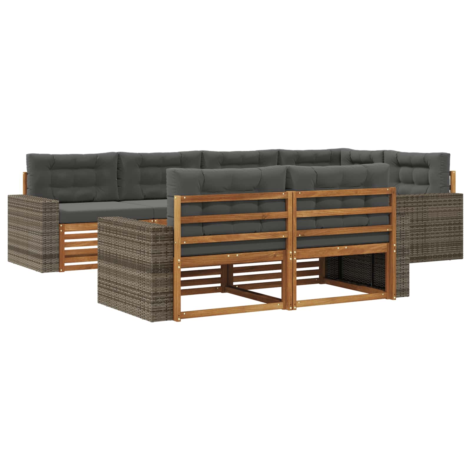 vidaXL Buiten bankenset 7 pcs Naturel