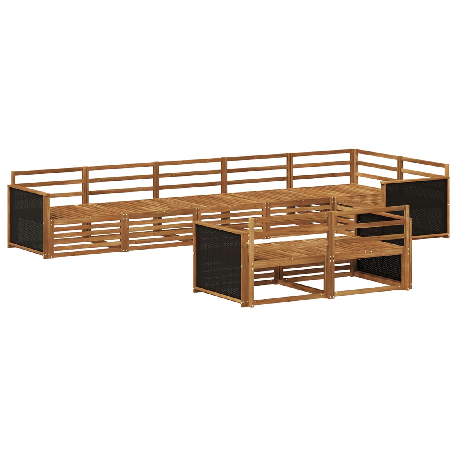 vidaXL Buiten bankenset 8 pcs Naturel
