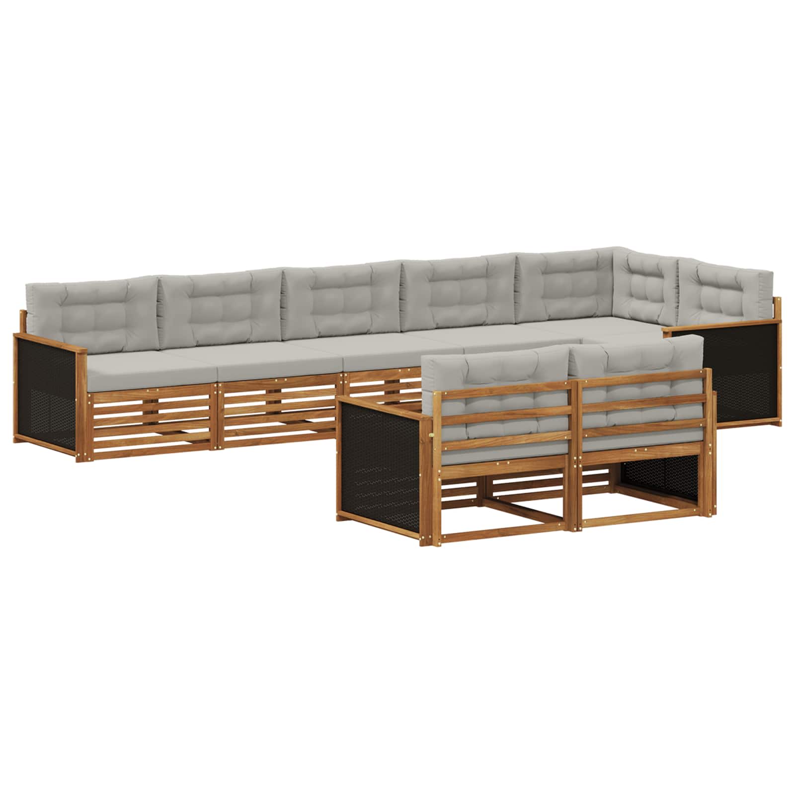 vidaXL Buiten bankenset 8 pcs Naturel
