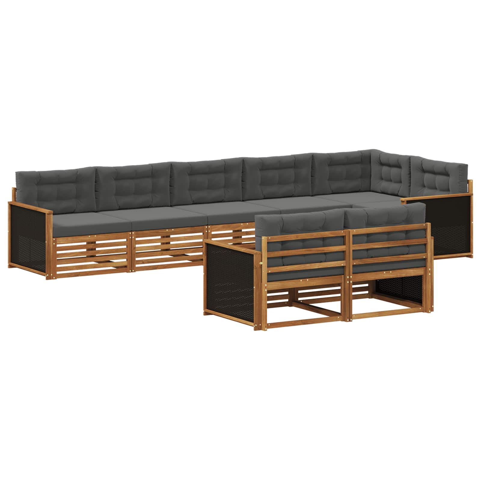 vidaXL Buiten bankenset 8 pcs Naturel