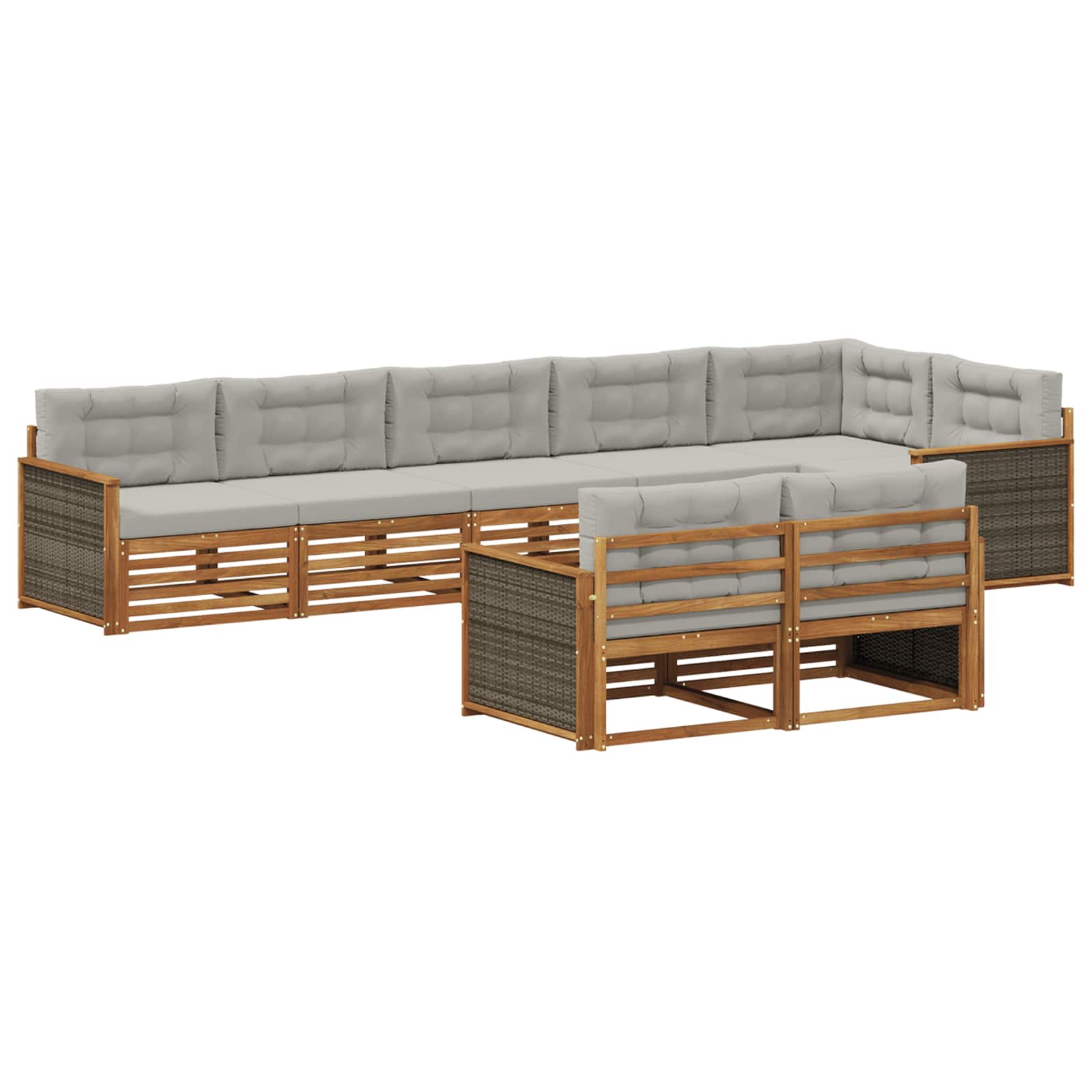 vidaXL Buiten bankenset 8 pcs Naturel