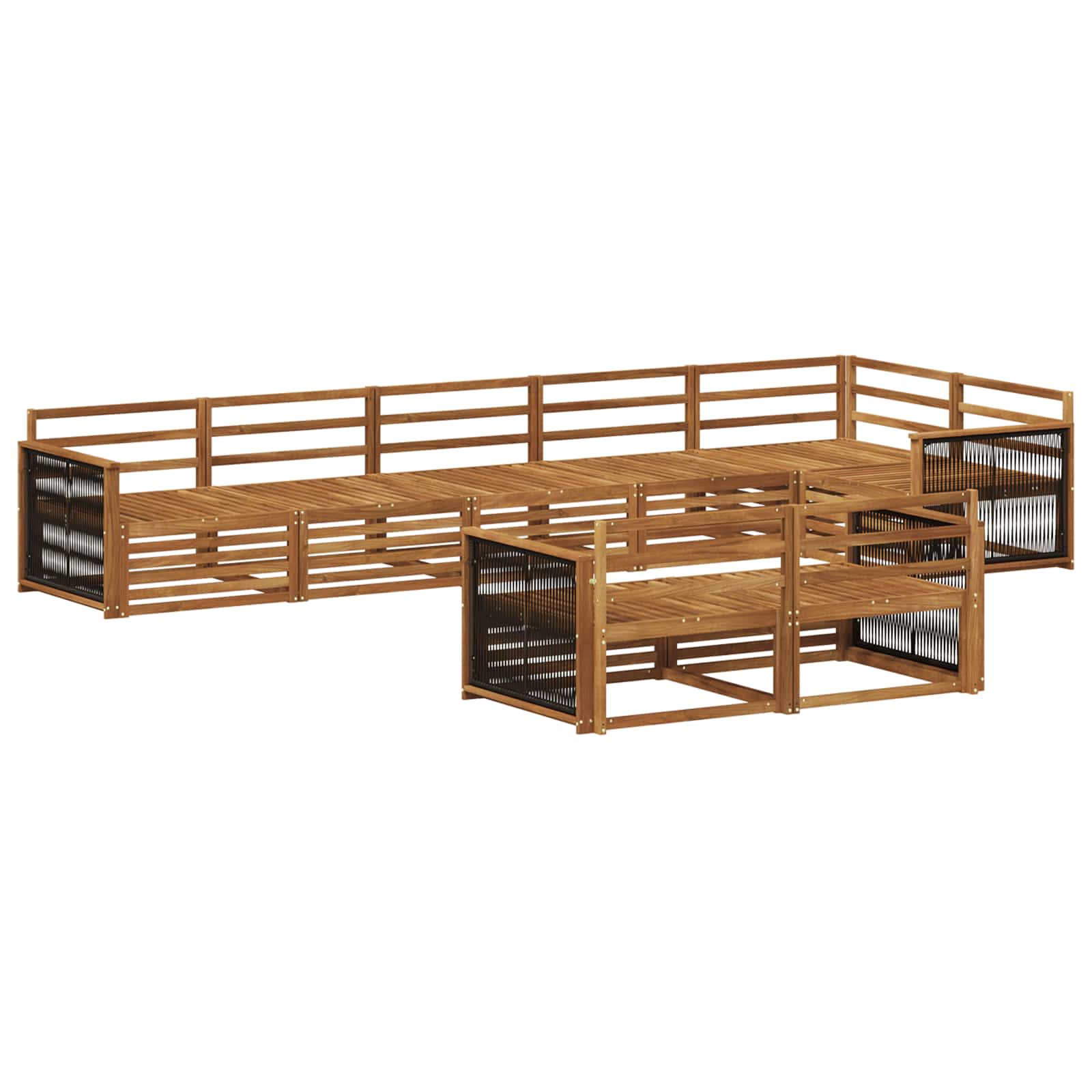vidaXL Buiten bankenset 8 pcs Naturel