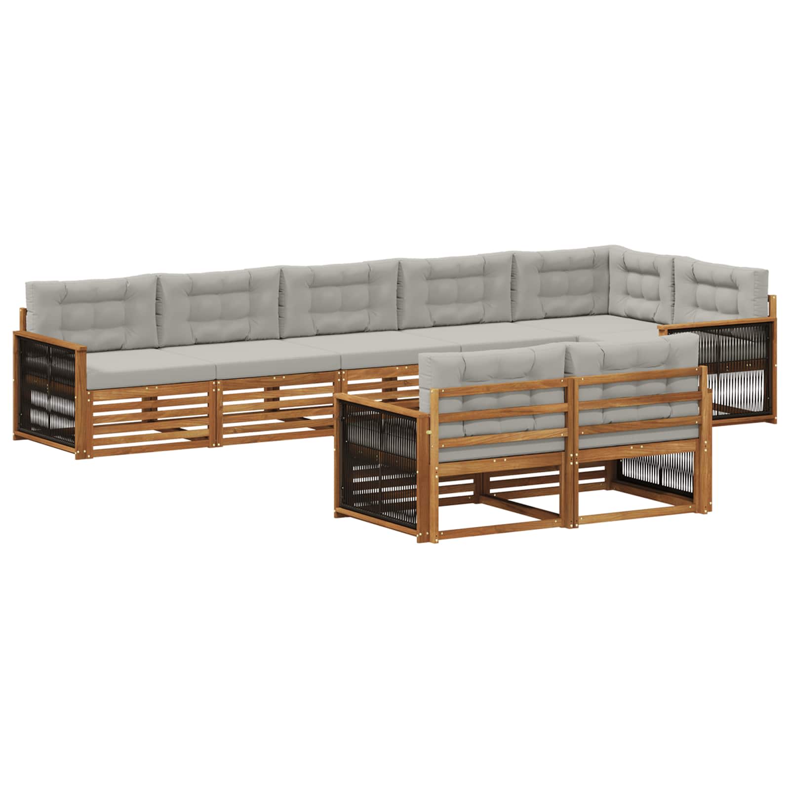 vidaXL Buiten bankenset 8 pcs Naturel