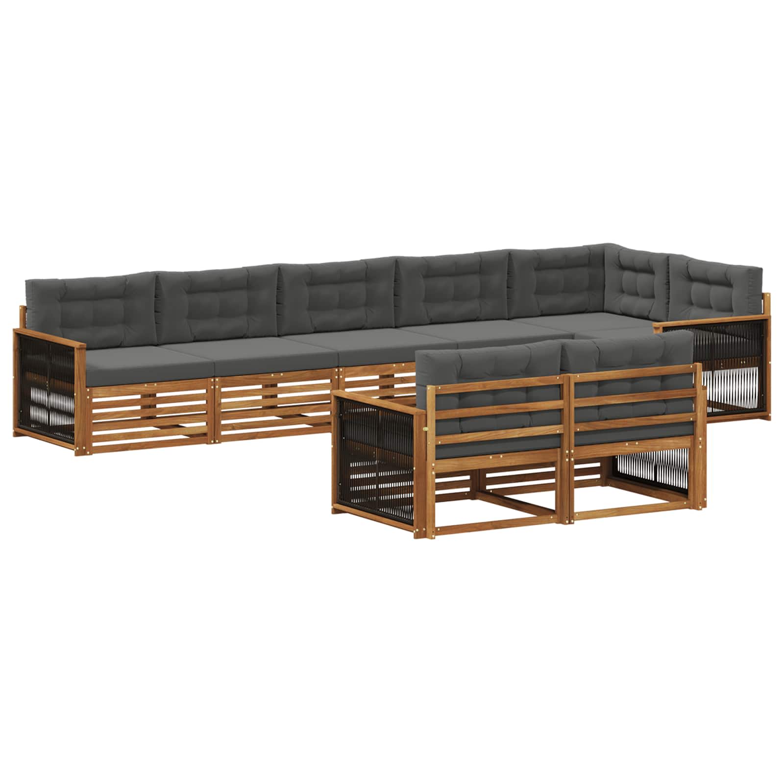 vidaXL Buiten bankenset 8 pcs Naturel