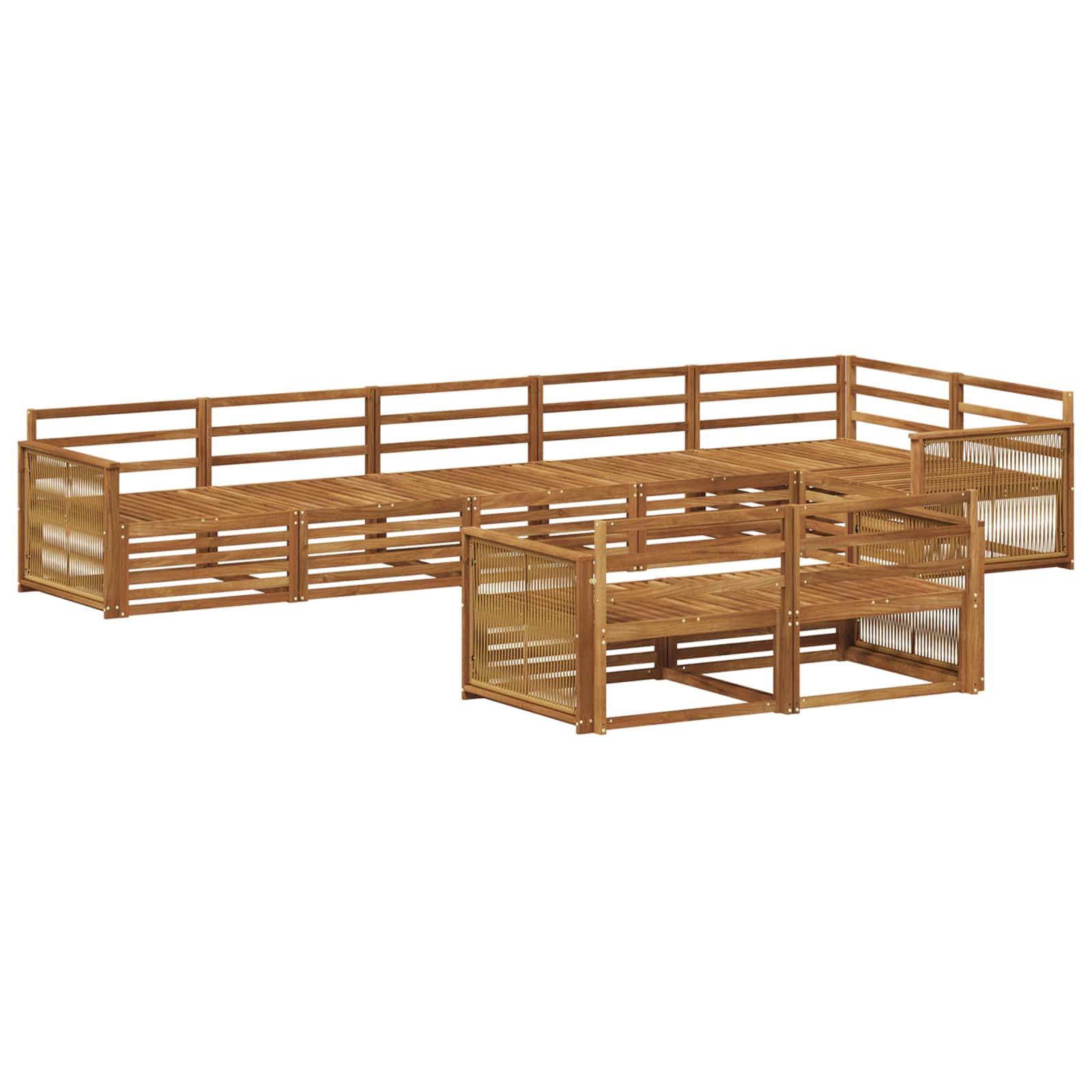 vidaXL Buiten bankenset 8 pcs Naturel