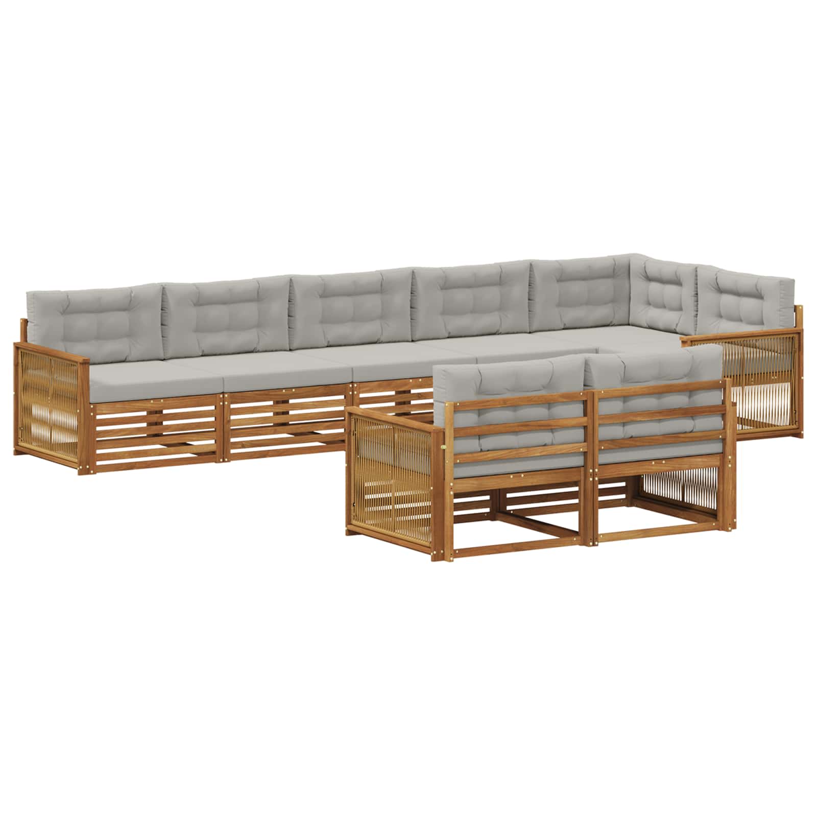 vidaXL Buiten bankenset 8 pcs Naturel