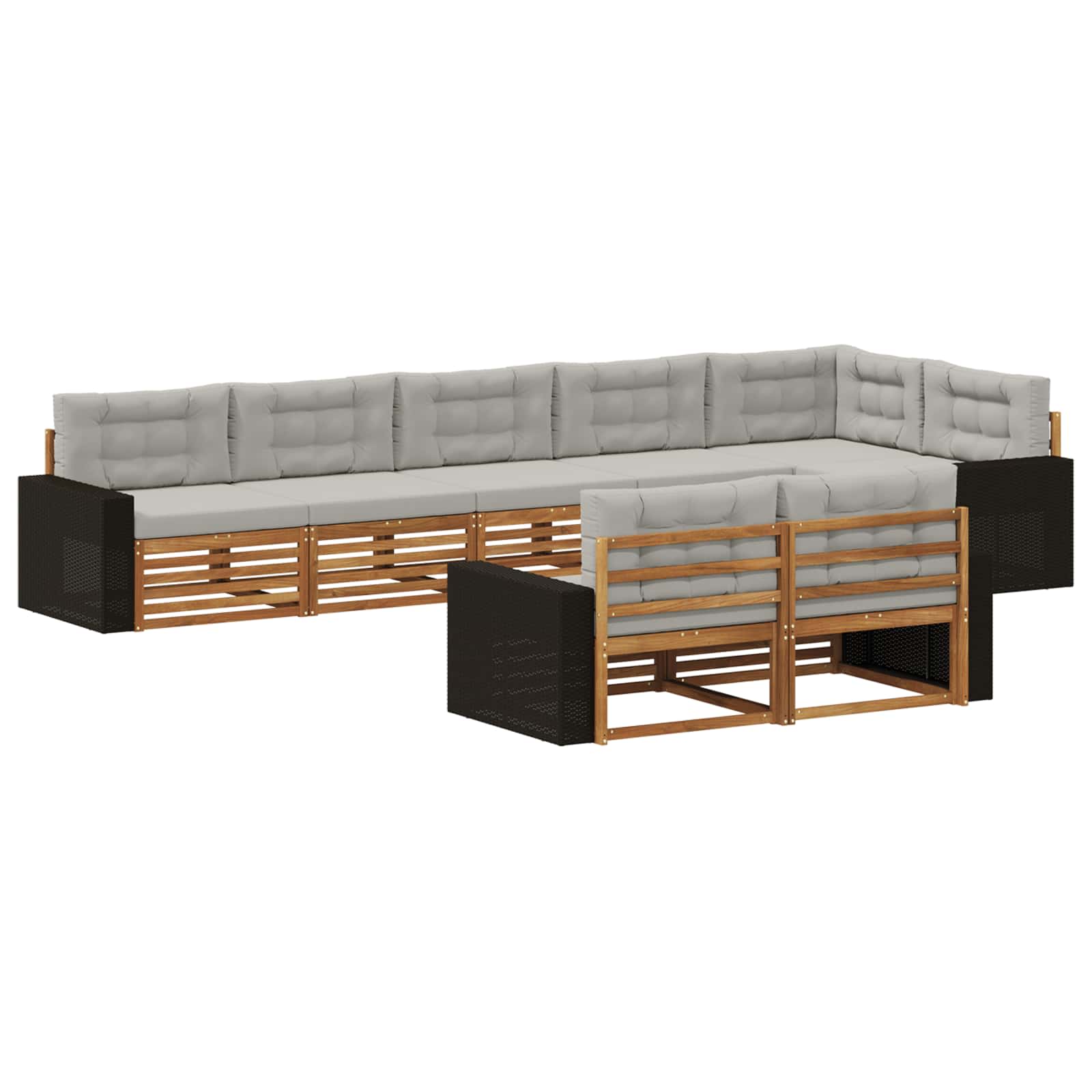 vidaXL Buiten bankenset 8 pcs Naturel