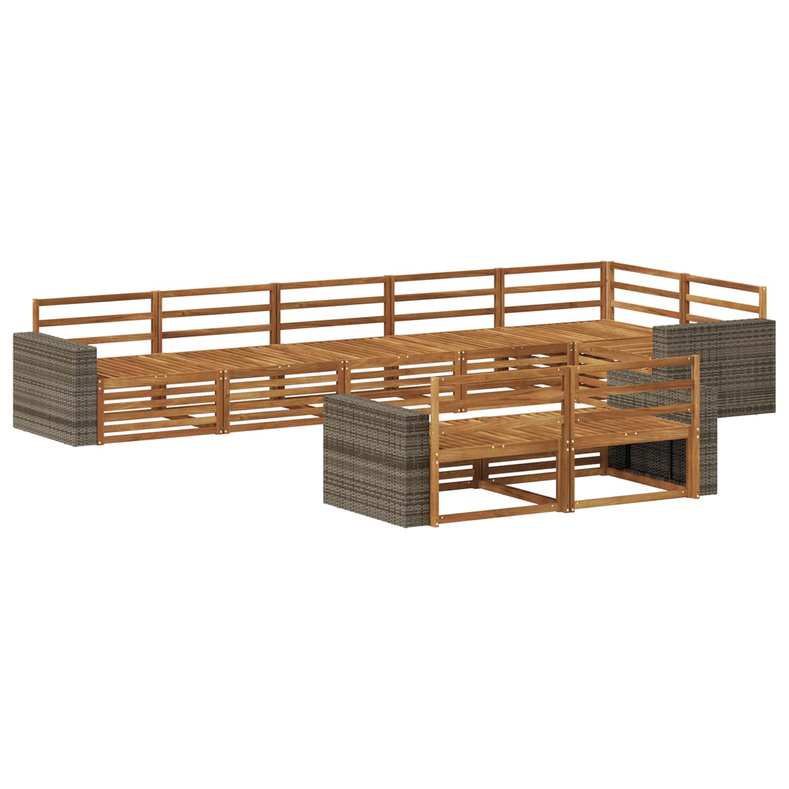 vidaXL Buiten bankenset 8 pcs Naturel