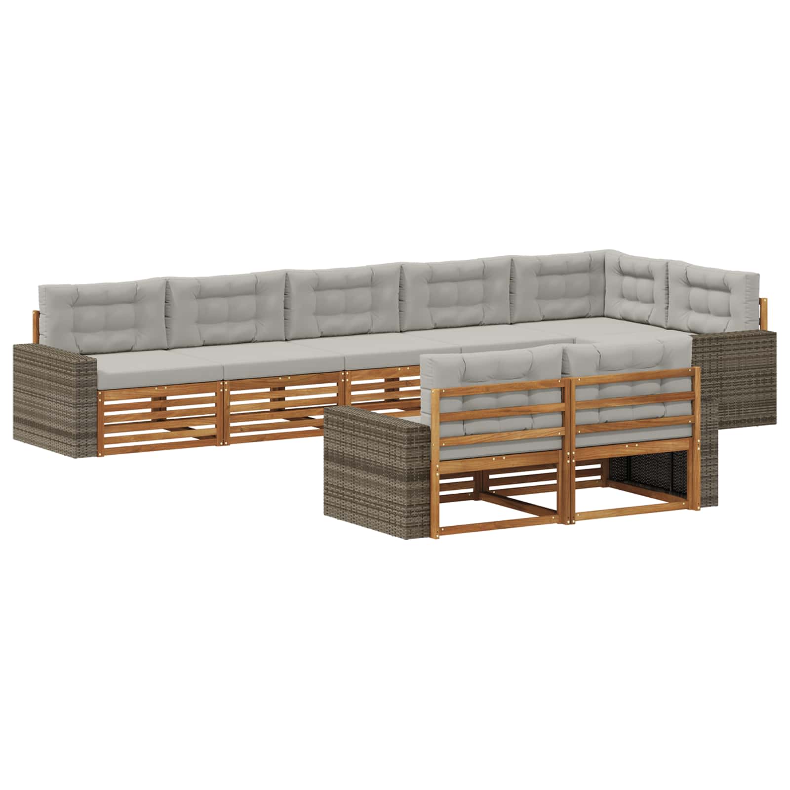 vidaXL Buiten bankenset 8 pcs Naturel