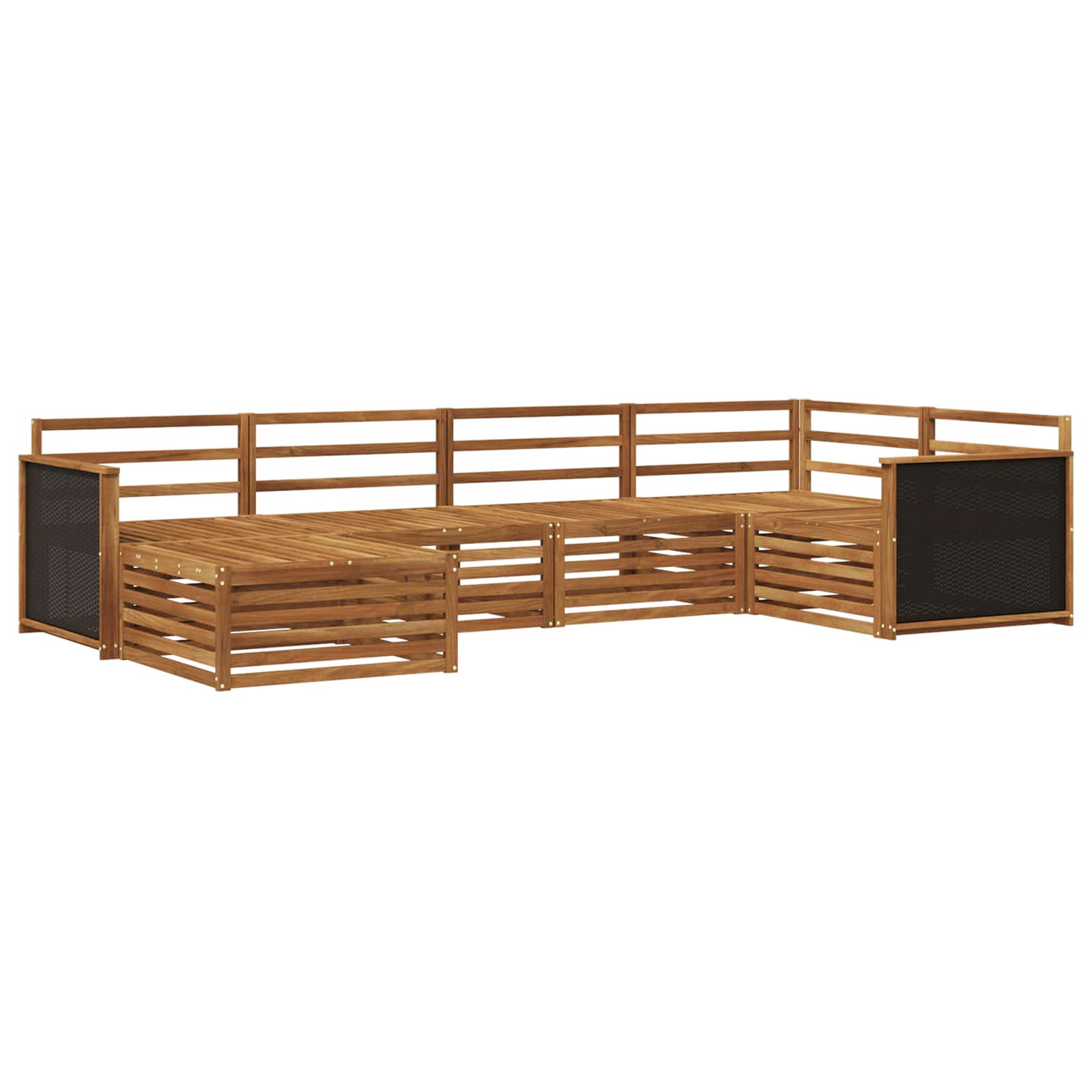 vidaXL Buiten bankenset 6 pcs Naturel