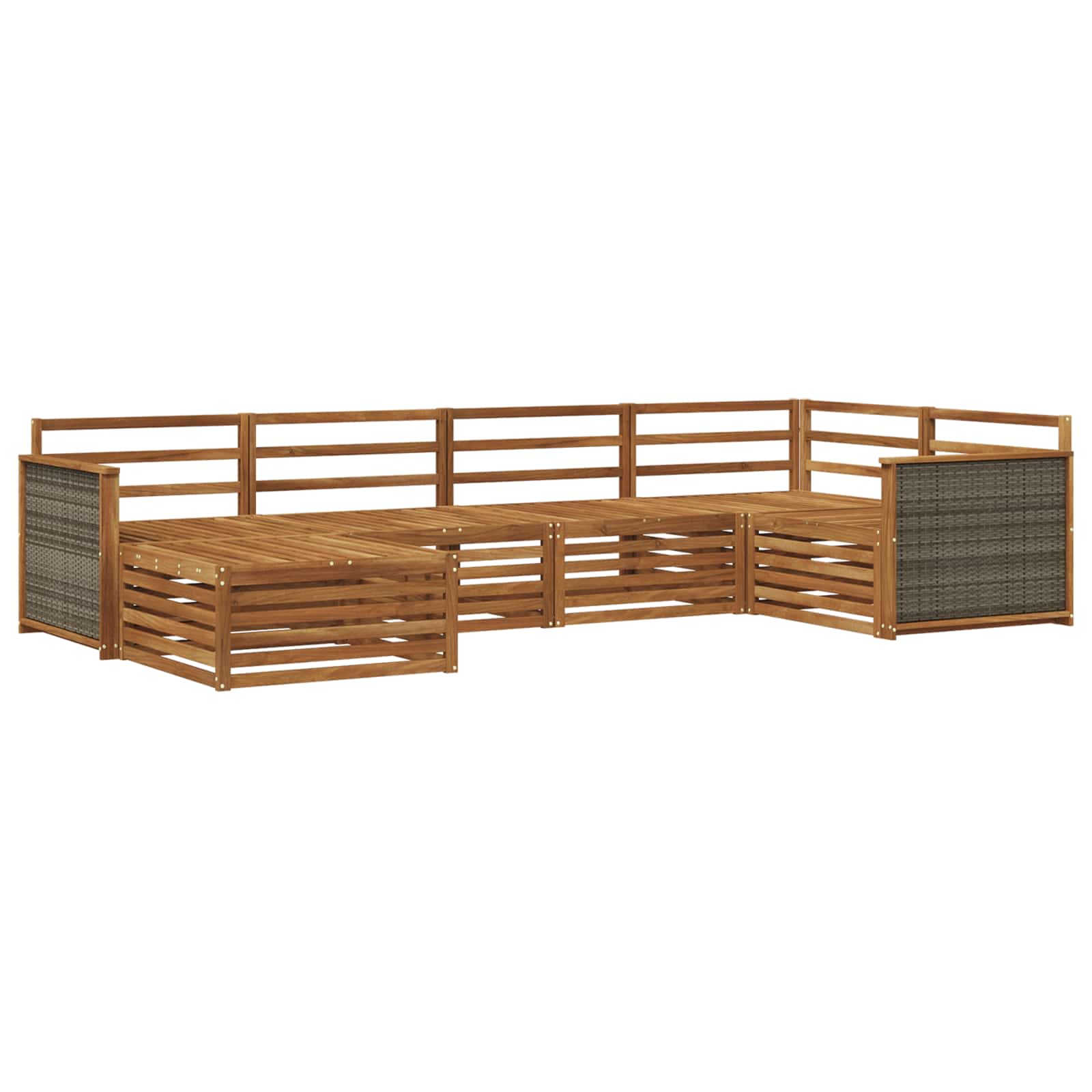 vidaXL Buiten bankenset 6 pcs Naturel