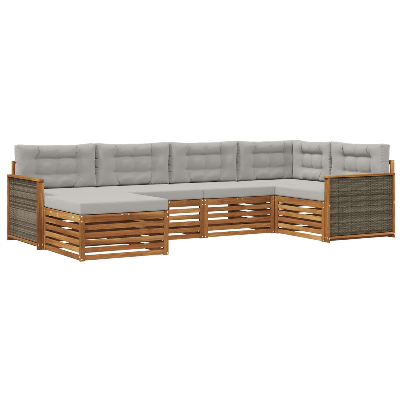 vidaXL Buiten bankenset 6 pcs Naturel