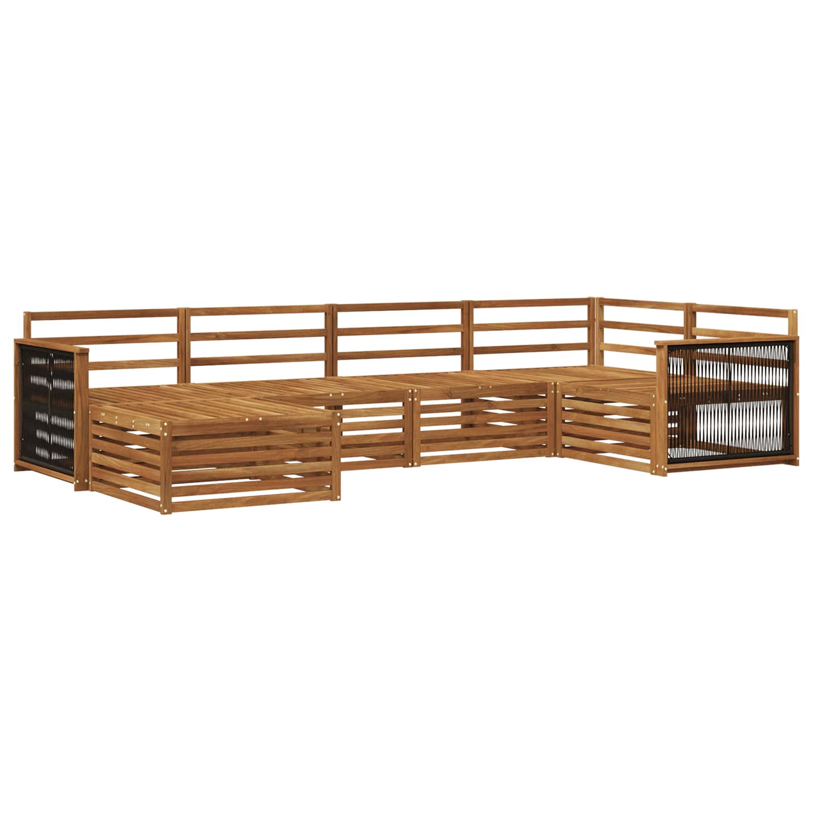 vidaXL Buiten bankenset 6 pcs Naturel