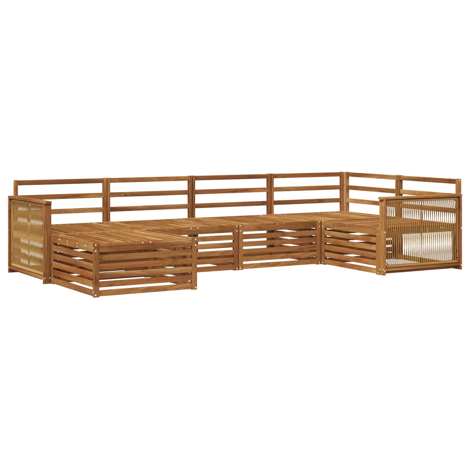 vidaXL Buiten bankenset 6 pcs Naturel